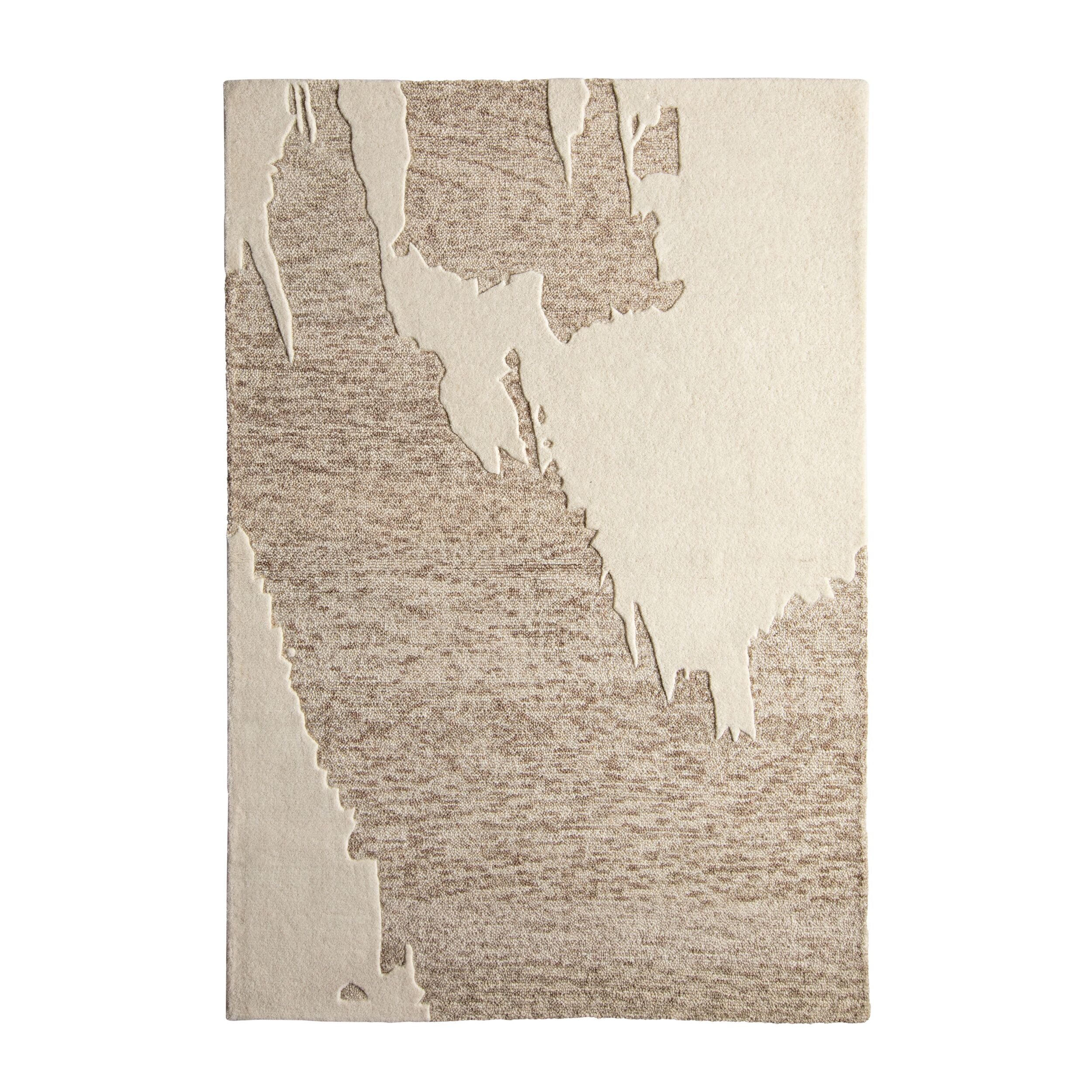 Akira Abstract Hand Tufted Cream Area Rug 180x120cm (5'9