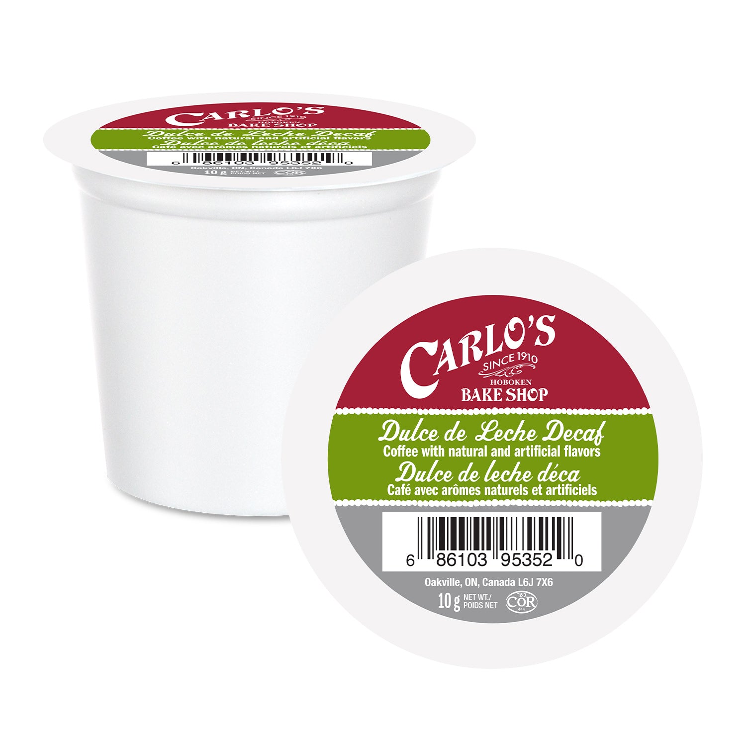 Decaf Dulce De Leche Single Serve Coffee Pods 24 Pack by Carlo's Bake Shop - Perfect for Office, Home & Gifting
