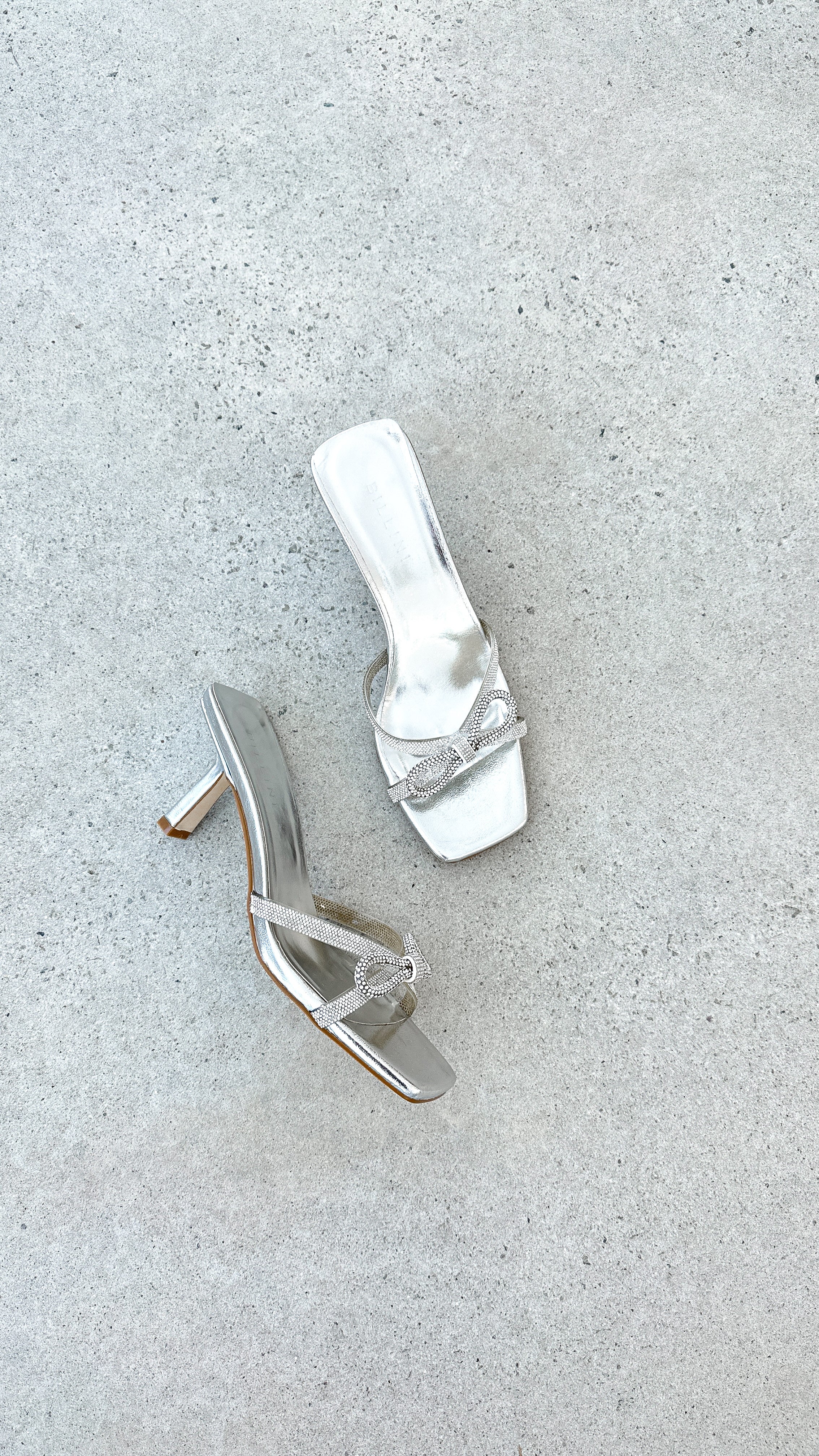 Fabia Heel Silver Metallic Diamante Sandals - Elegant Women's Dress Shoes for Parties, Weddings & Special Occasions