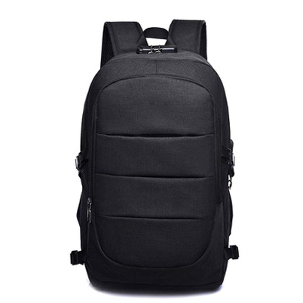 Durable Men's Canvas Backpack - Large Capacity School Bag, Travel & Sports Rucksack - Fashion Casual Backpack for College, Hiking & Daily Use (Color: Black)