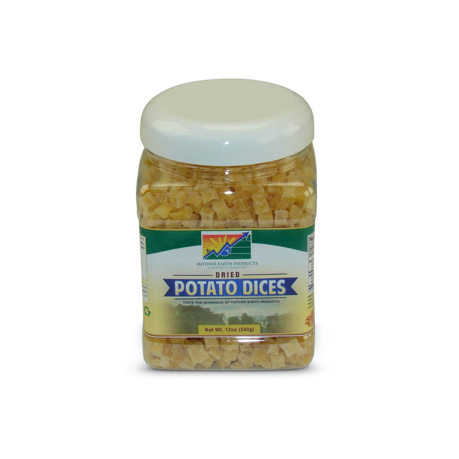 Organic Dried Potato Dices - Quart Jar for Camping & Cooking