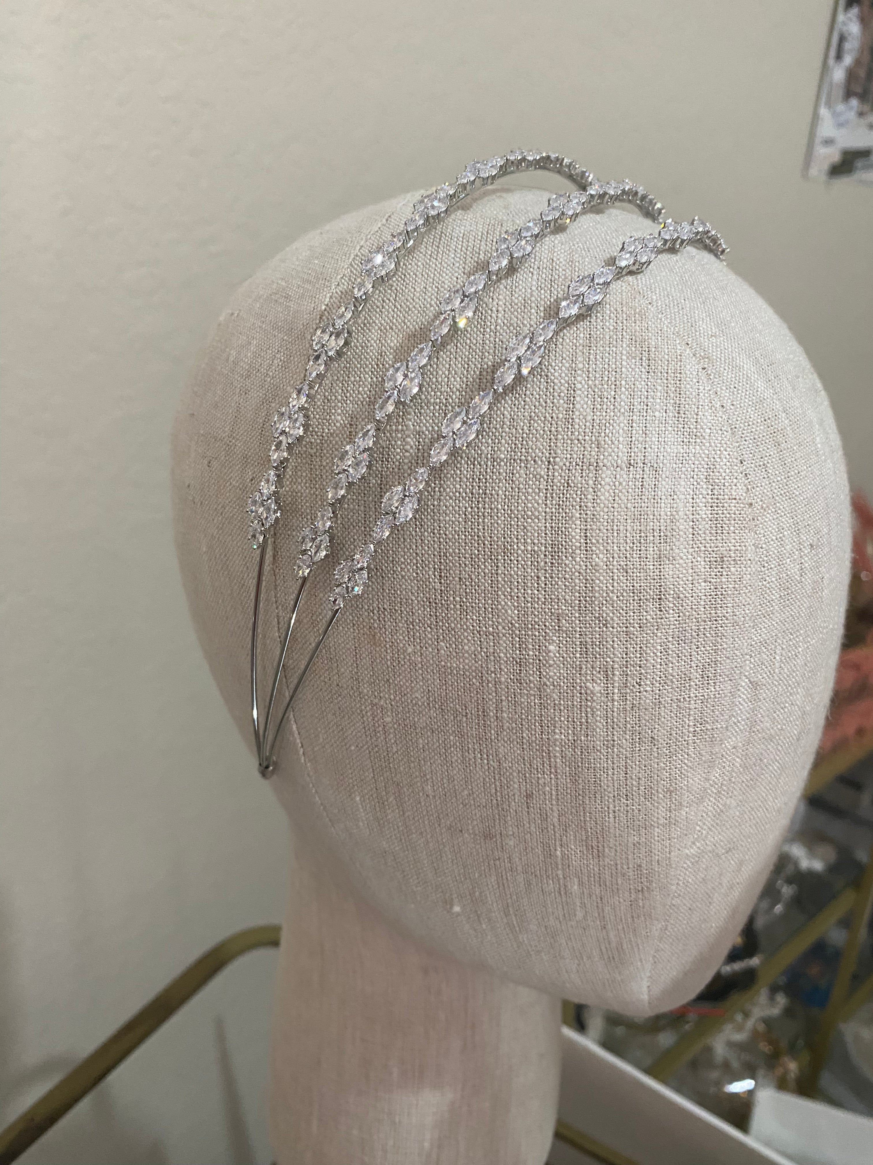 GALA Simulated Diamond Headband Tiara - Elegant Rhinestone Bridal Hair Accessory for Weddings, Prom & Special Occasions