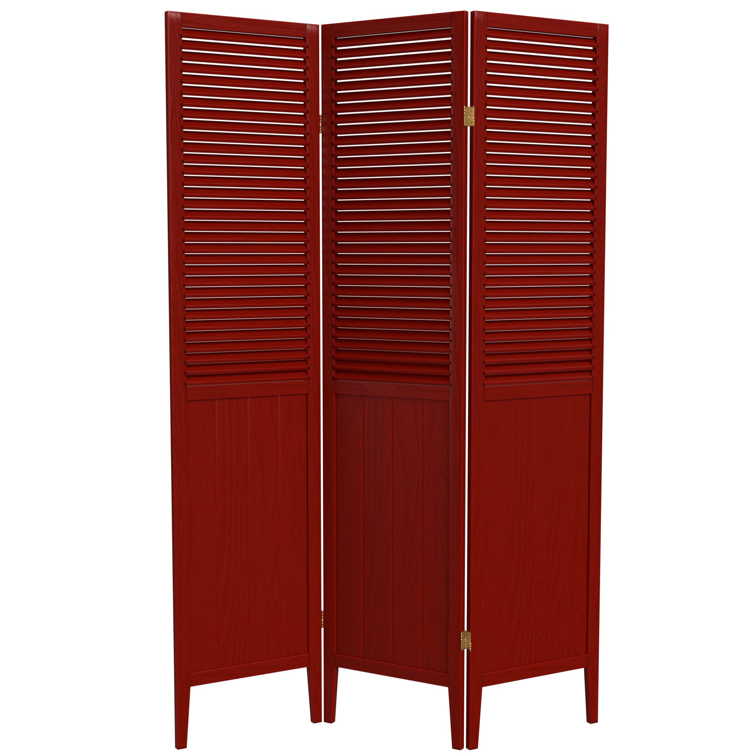 Red Lantern SS-BEAD-Rosewood-3P 3-Panel Rosewood Room Divider Screen - Perfect for Home Decor, Office Partition & Asian-Themed Interior Design