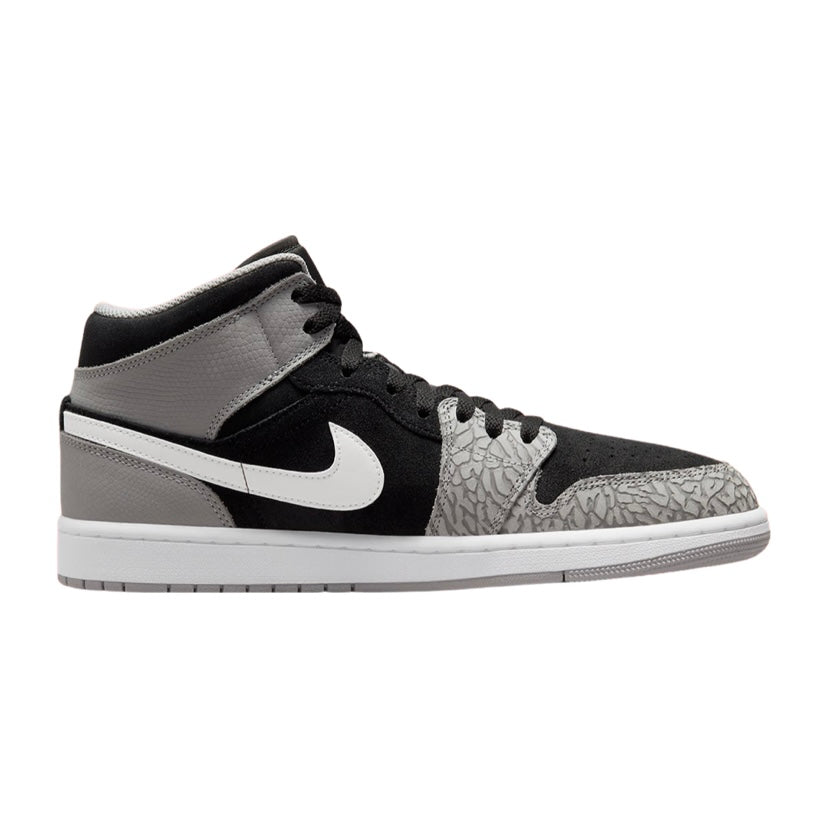 Air Jordan 1 GS Sneakers - Black White Grey Cement Elephant Print Basketball Shoes for Women & Girls - Perfect for Streetwear, Gym & Casual Fashion