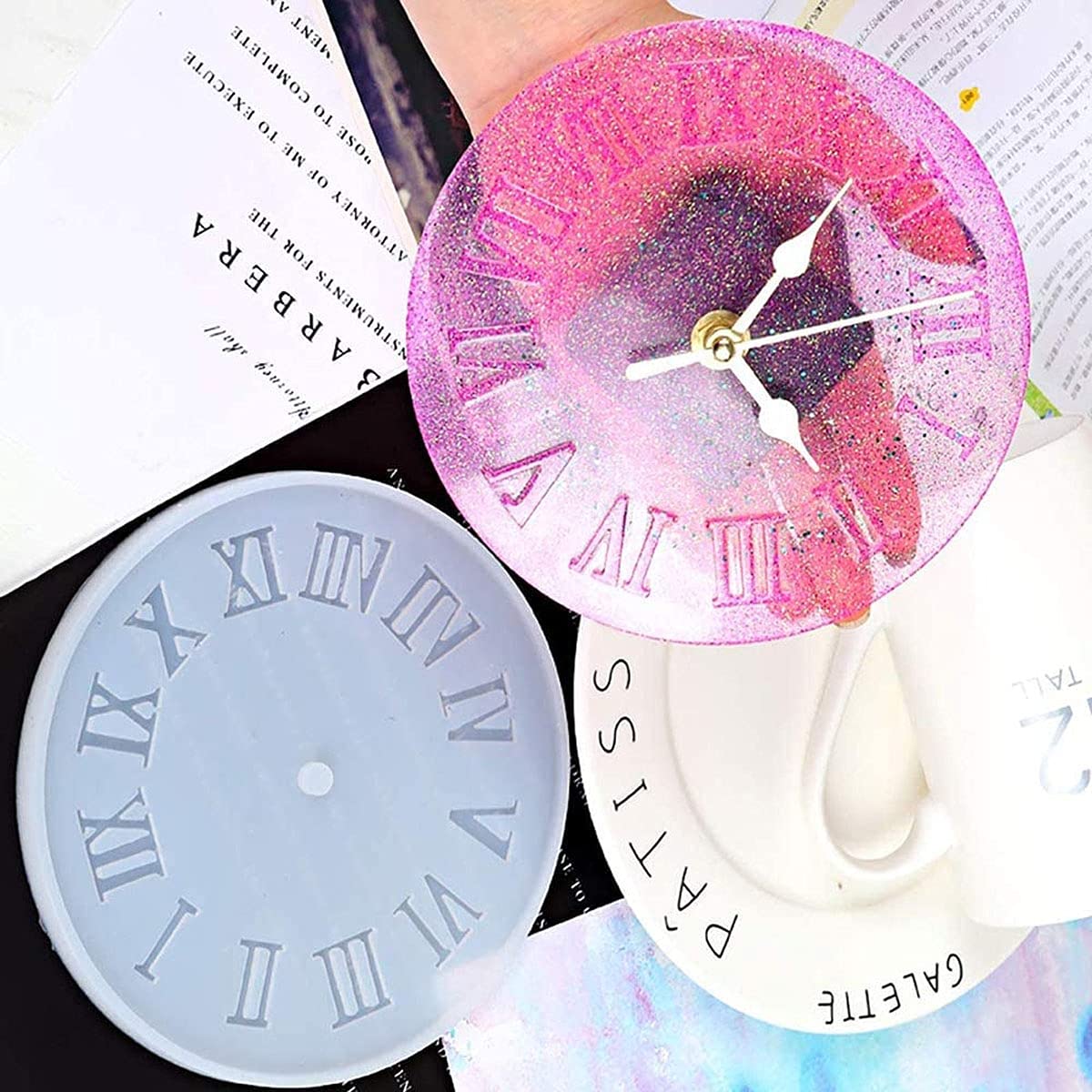 Epoxy Resin Clock Silicone Mold Set - 4 Pcs (Arabic, Roman, Hollow, Constellations) for DIY Jewelry Making, Resin Casting & Handmade Crafts - Perfect for Home Decor, Gift Making & Creative Projects