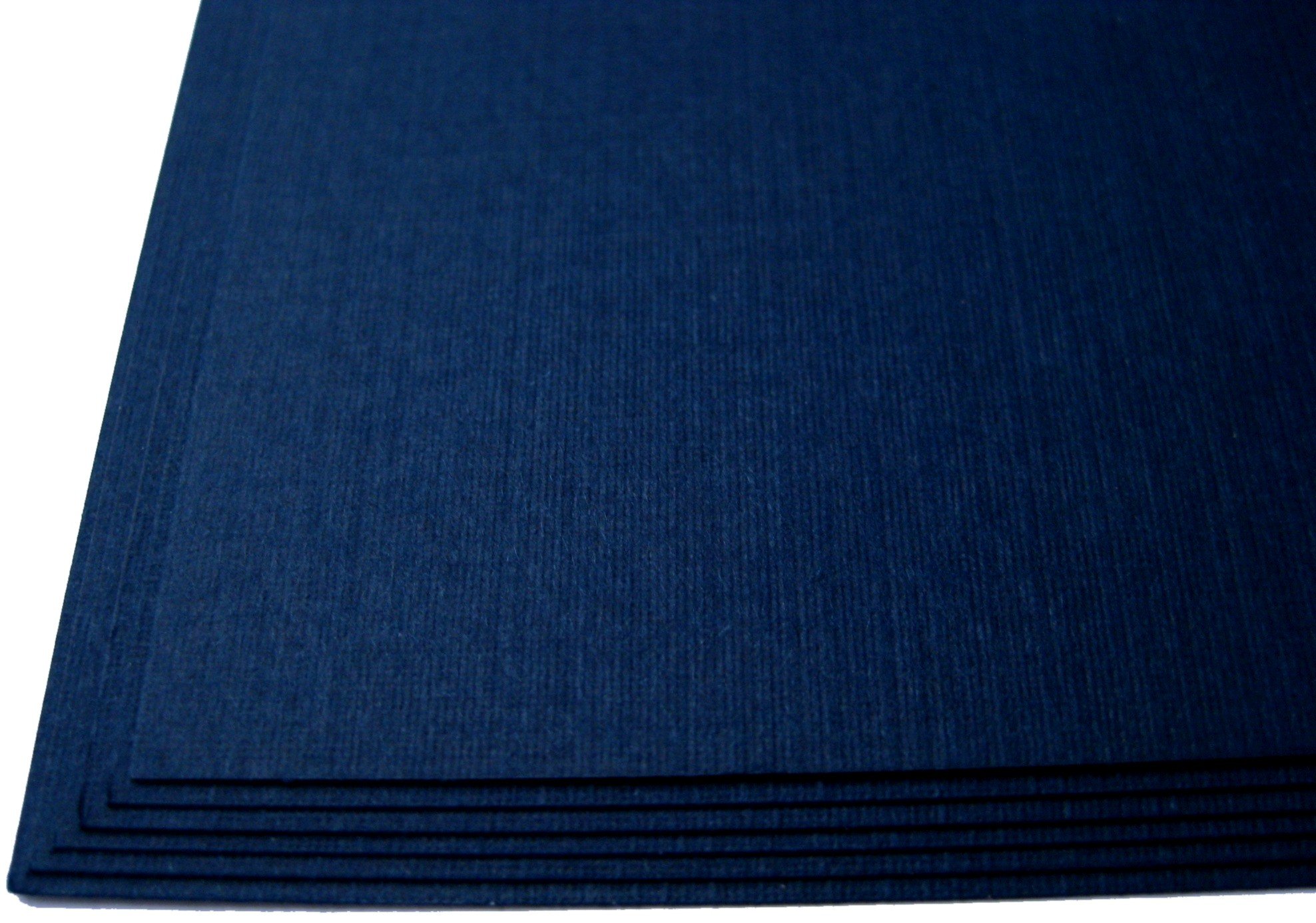 Premium 150 Dark Navy Blue Linen 80# Cover Paper Sheets - 8.5