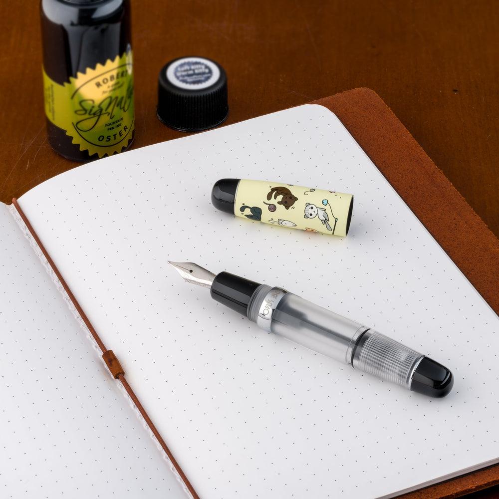 Opus 88 × Twenty Sides Grumpy Kitty Fountain Pen - Premium Japanese Eyedropper Fountain Pen for Writing, Journaling & Collectors (Ideal Gift for Cat Lovers & Stationery Enthusiasts)