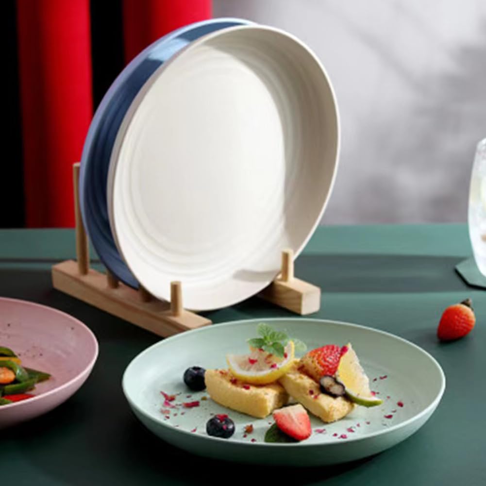9 Inch Unbreakable Wheat Straw Dinner Plates - BPA Free, Dishwasher Safe, Reusable Plastic Plates for Cereal, Salad & Kids Meals | Perfect for Kitchen, Camping, Picnics & Outdoor Dining