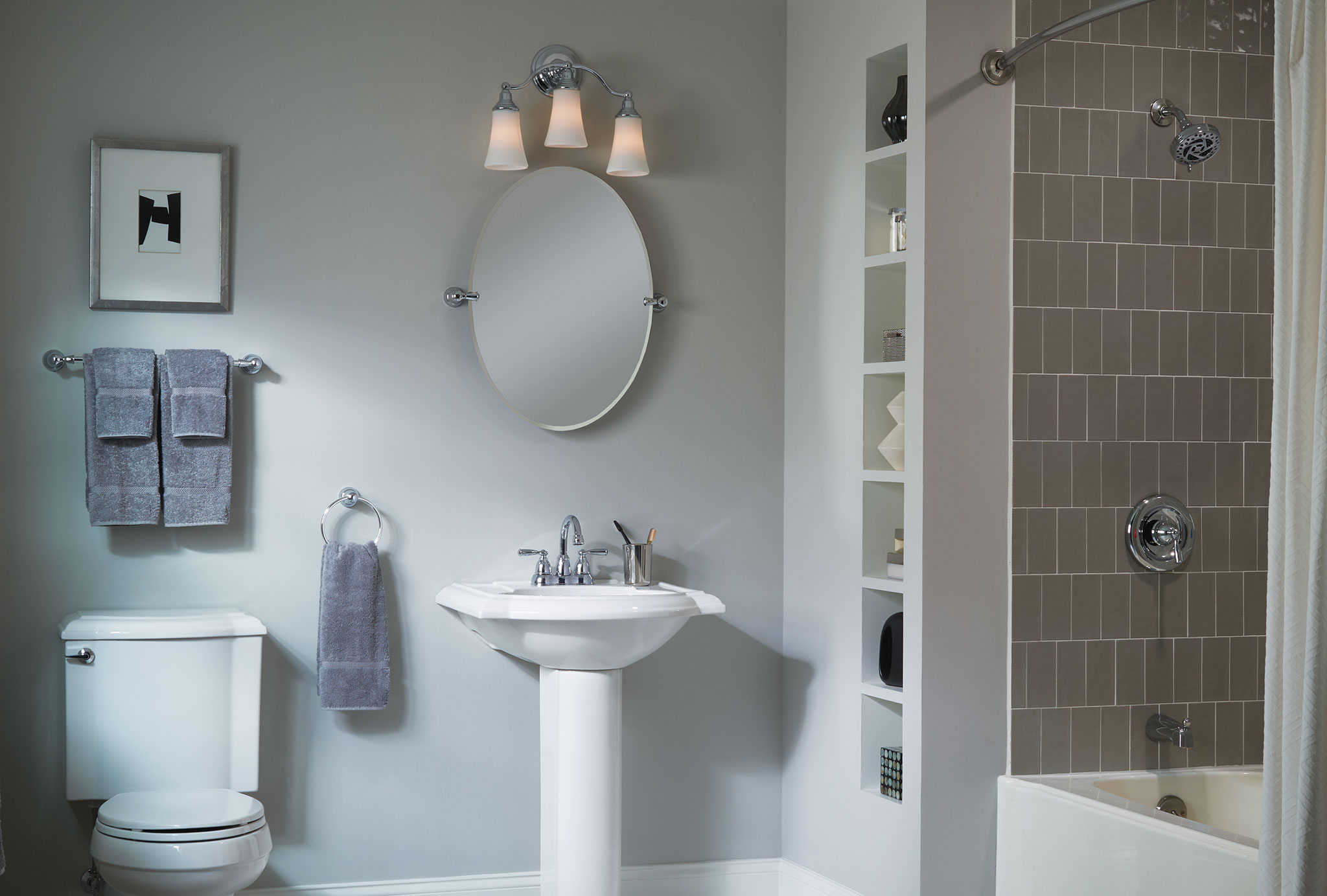 Banbury Two Handle High Arc Bathroom Faucet - Brushed Nickel Bathroom Sink Faucet with Pop-Up Drain Assembly - Perfect for Modern Bathroom Vanity and Powder Room Upgrades
