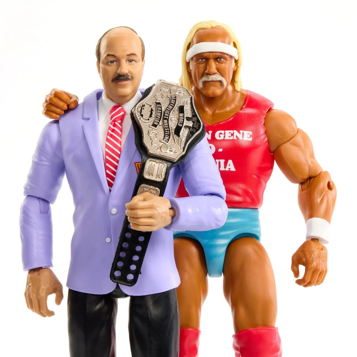WWE Main Event Showdown Series 19 Hulk Hogan & Mean Gene Okerlund Action Figure 2-Pack - Collectible Wrestling Toys for Display, Play & WWE Fan Gifts
