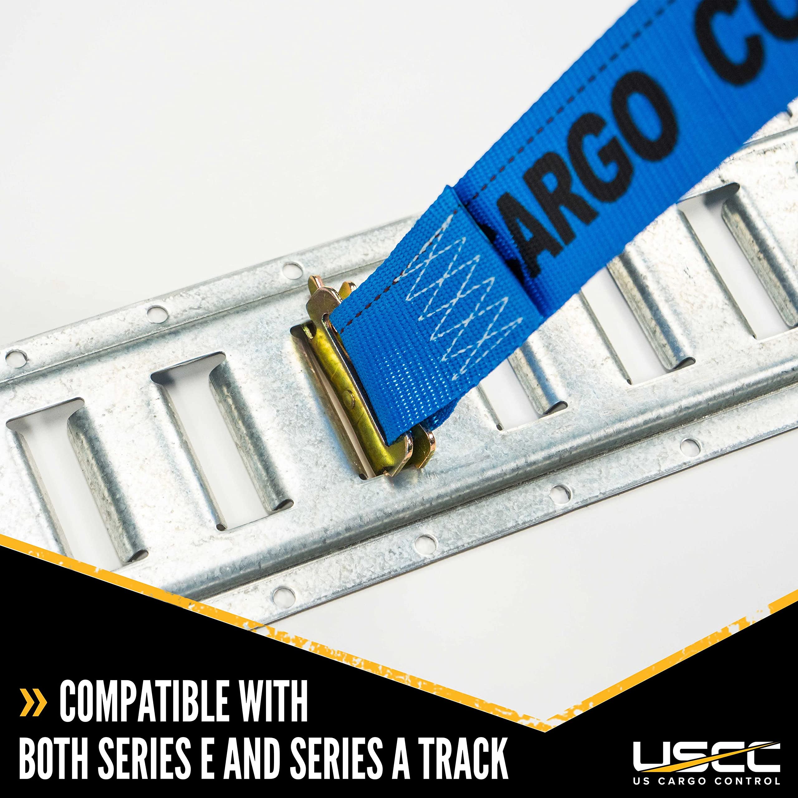 US Cargo Control E Track and E Track Straps Kit - Heavy Duty Cargo Securing System with E Track Rails & Straps for Pickup Trucks & Trailers - Perfect for Transporting Equipment, Motorcycles & ATVs Safely