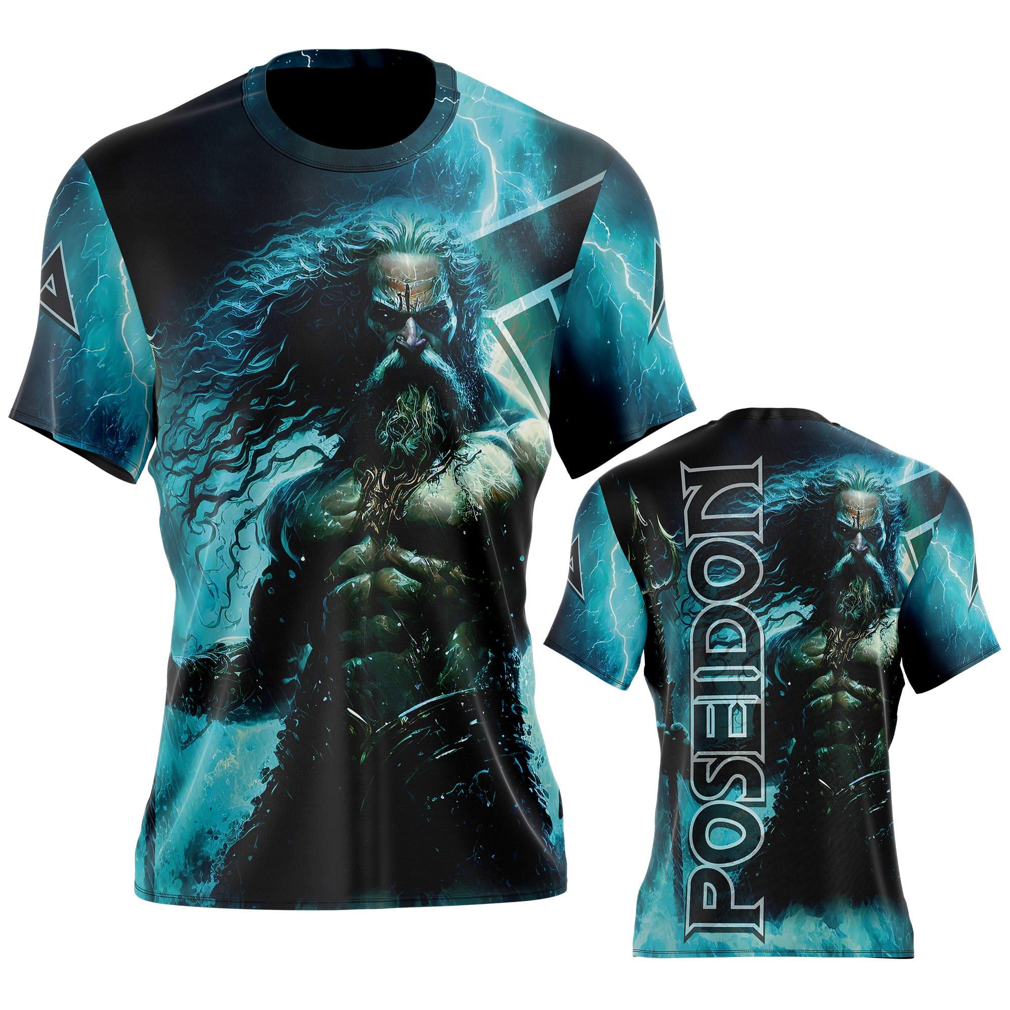 Anarchy Bat Company Men's Poseidon Graphic Short Sleeve T-Shirt - Soft Cotton Tee for Baseball Fans & Streetwear Style