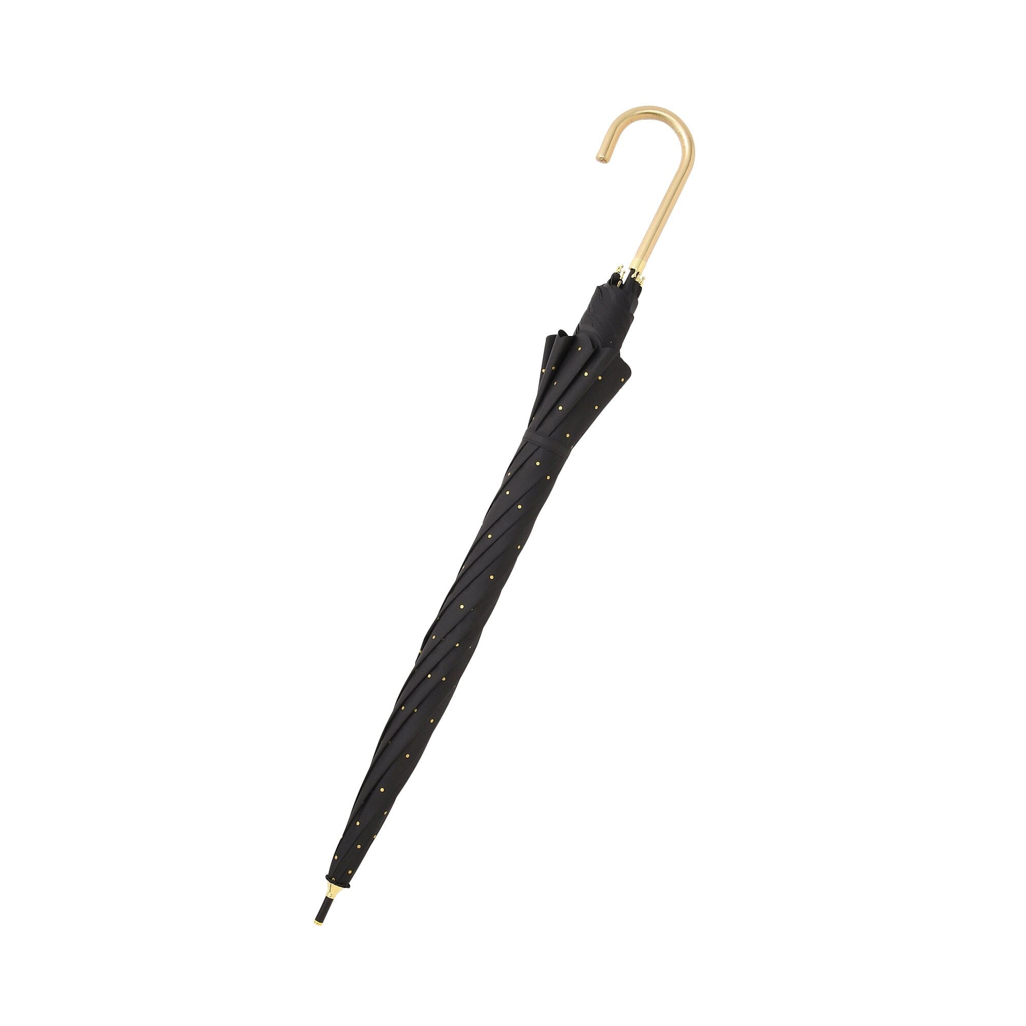 Dot Glitter Heat Cut Long Umbrella 58cm Black - UV Protection & Waterproof for Sunny & Rainy Days - Perfect for Beach, Outdoor Events & Daily Commute