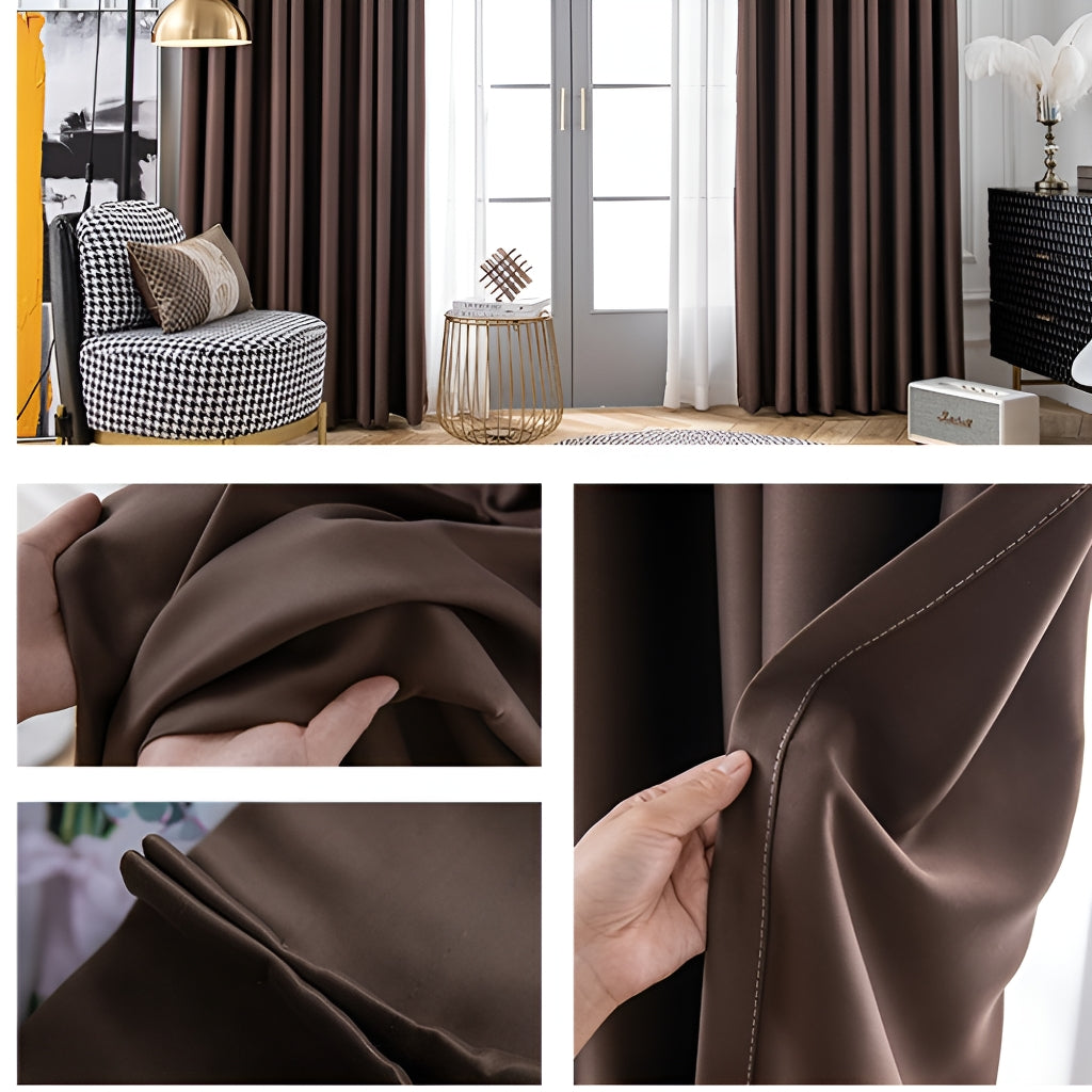 Jaliyah Solid Blackout Curtains for Bedroom - Custom Room Darkening Window Drapes for Better Sleep & Privacy - Thermal Insulated Noise Reducing Curtain Panels for Living Room, Nursery & Home Theater