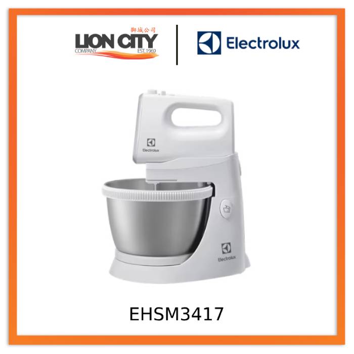 Electrolux EHSM3417 3.5L Stand & Hand Mixer - Powerful 300W Electric Kitchen Mixer with 5 Speed Settings, Stainless Steel Bowl - Perfect for Baking Cakes, Cookies & Whipping Cream