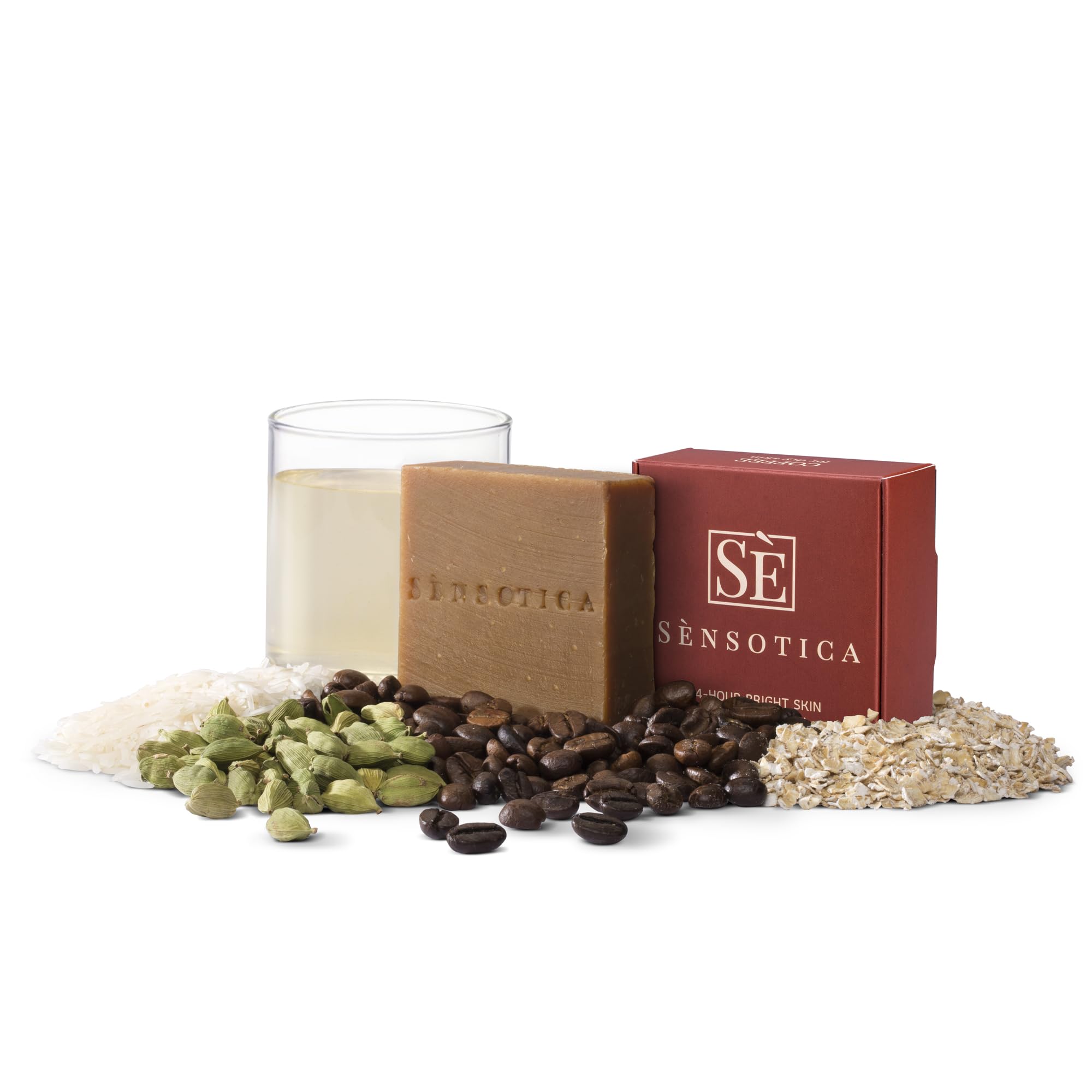 **Sensotica Nutmeg & Coffee Exfoliating Soap Bar - Natural Handmade Facial Cleanser with Essential Oils for Gentle Exfoliation & Deep Cleansing, Ideal for Sensitive Skin, Acne & Pimples - Perfect for Daily Skincare Routine & Spa Relaxation**