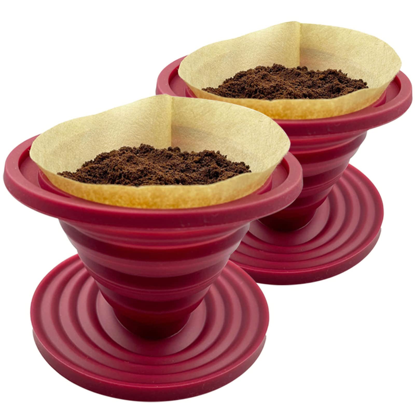 Attsky Collapsible Pour Over Coffee Dripper - Reusable Silicone Filter for Camping & Travel