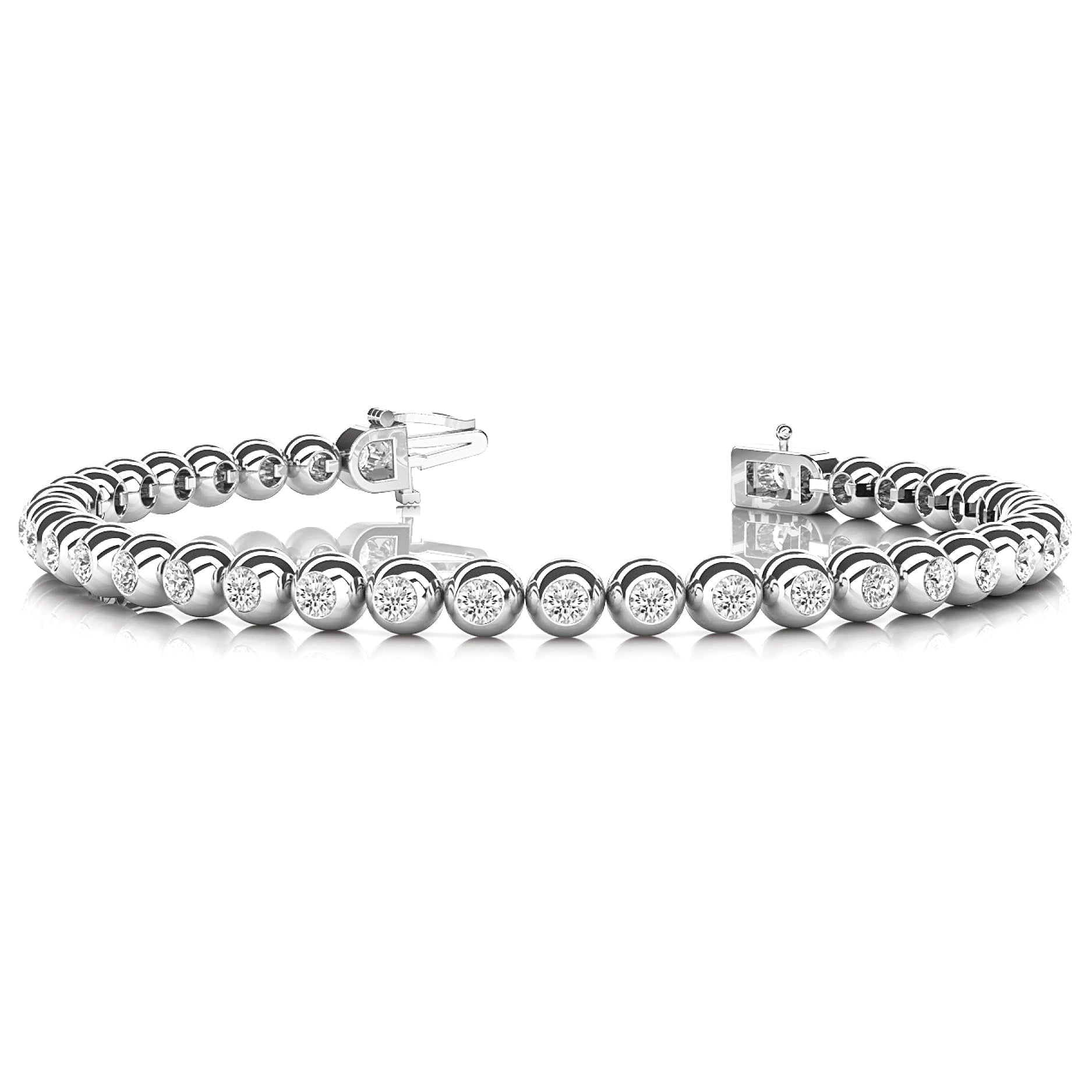 3.00 Carat Round Diamond Bezel Set Tennis Bracelet for Women - Elegant Jewelry Gift for Anniversary, Wedding & Special Occasions