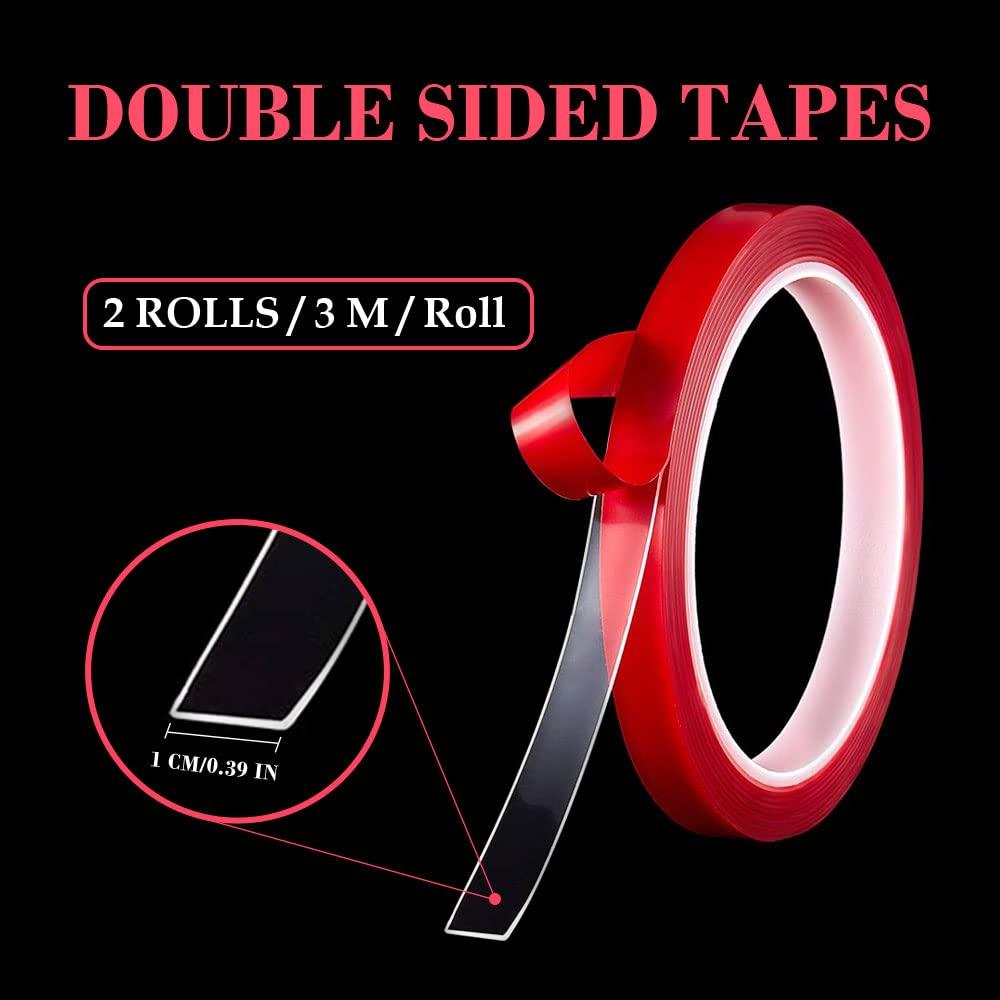 Strong Double Sided Tape for Press on Nails - 2 Rolls Heavy Duty Adhesive Mounting Tapes | Perfect for Nail Art, DIY Crafts & Home Decor Projects