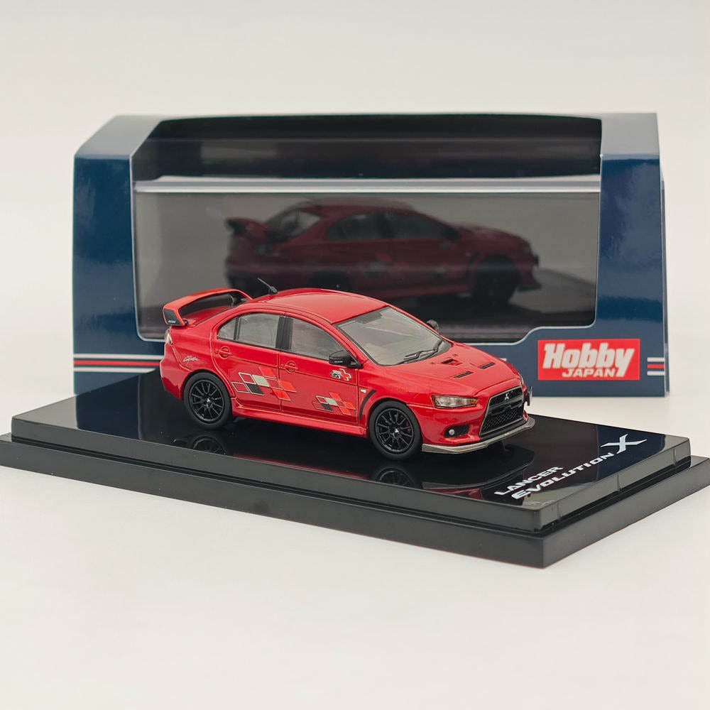 1/64 Scale Mitsubishi Lancer Evolution X Ralliart Red Diecast Model Car - Collectible Japanese Hobby Car for Display, Racing Enthusiasts & Diecast Collectors