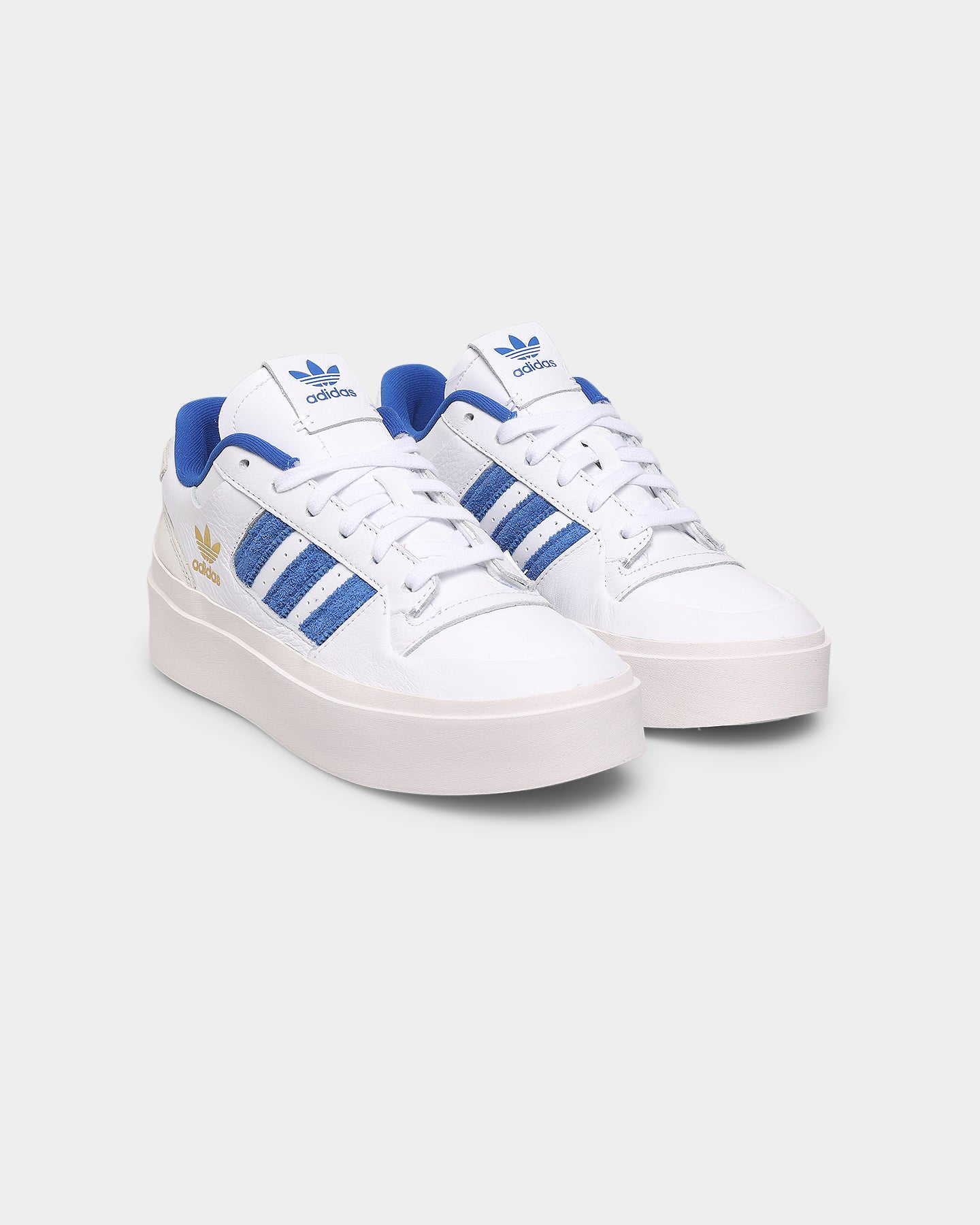 Adidas Women's Forum Bonega Running Shoes - White/Team Blue Athletic Sneakers for Women | Lightweight Comfortable Workout Shoes for Jogging, Gym & Casual Wear
