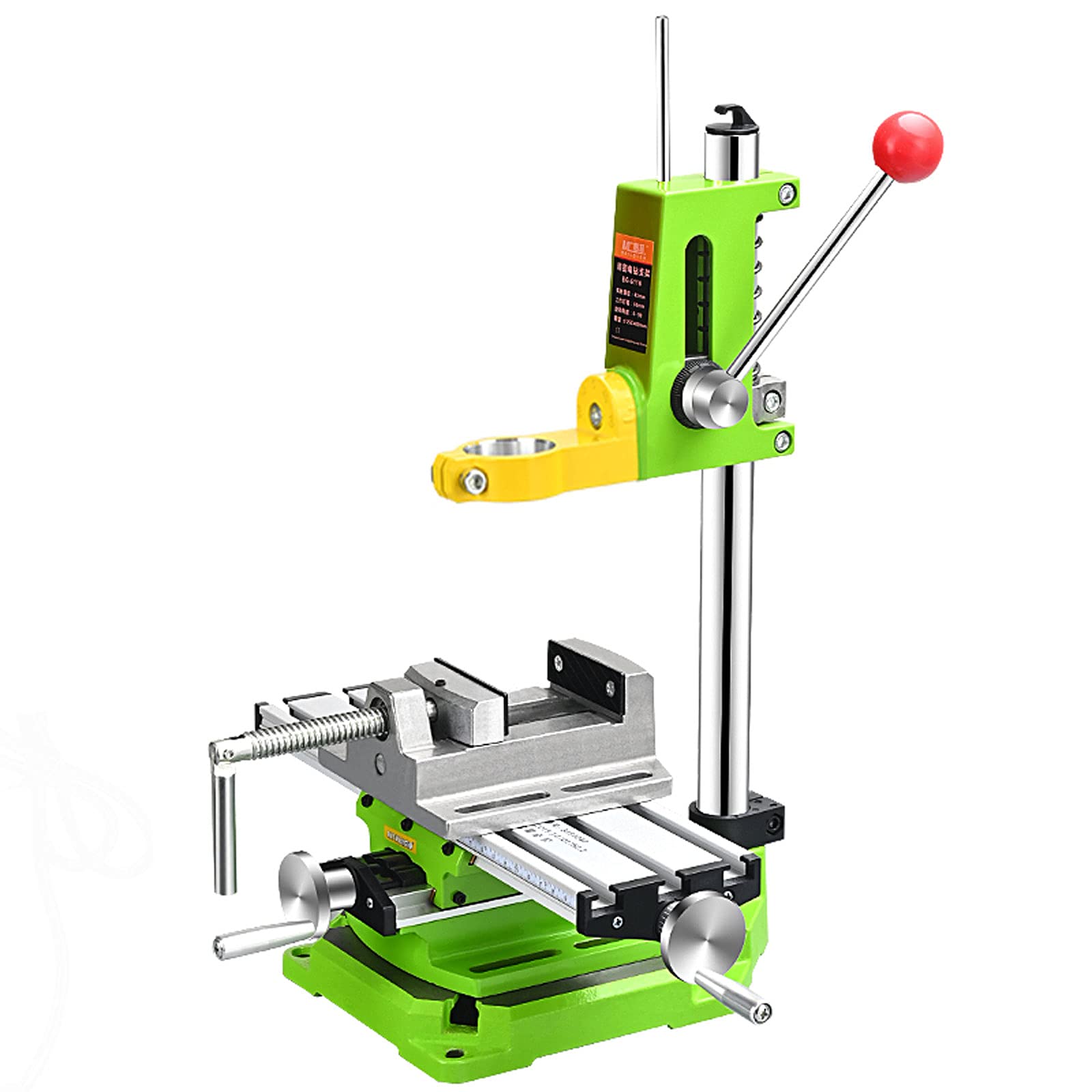 Heavy Duty Drill Press Stand with Vise & Workbench - Adjustable Rotatable Jaw for Fixed Electric Drills | Multi-Function Desktop Drill Press Bracket for Woodworking, Metalworking & DIY Projects