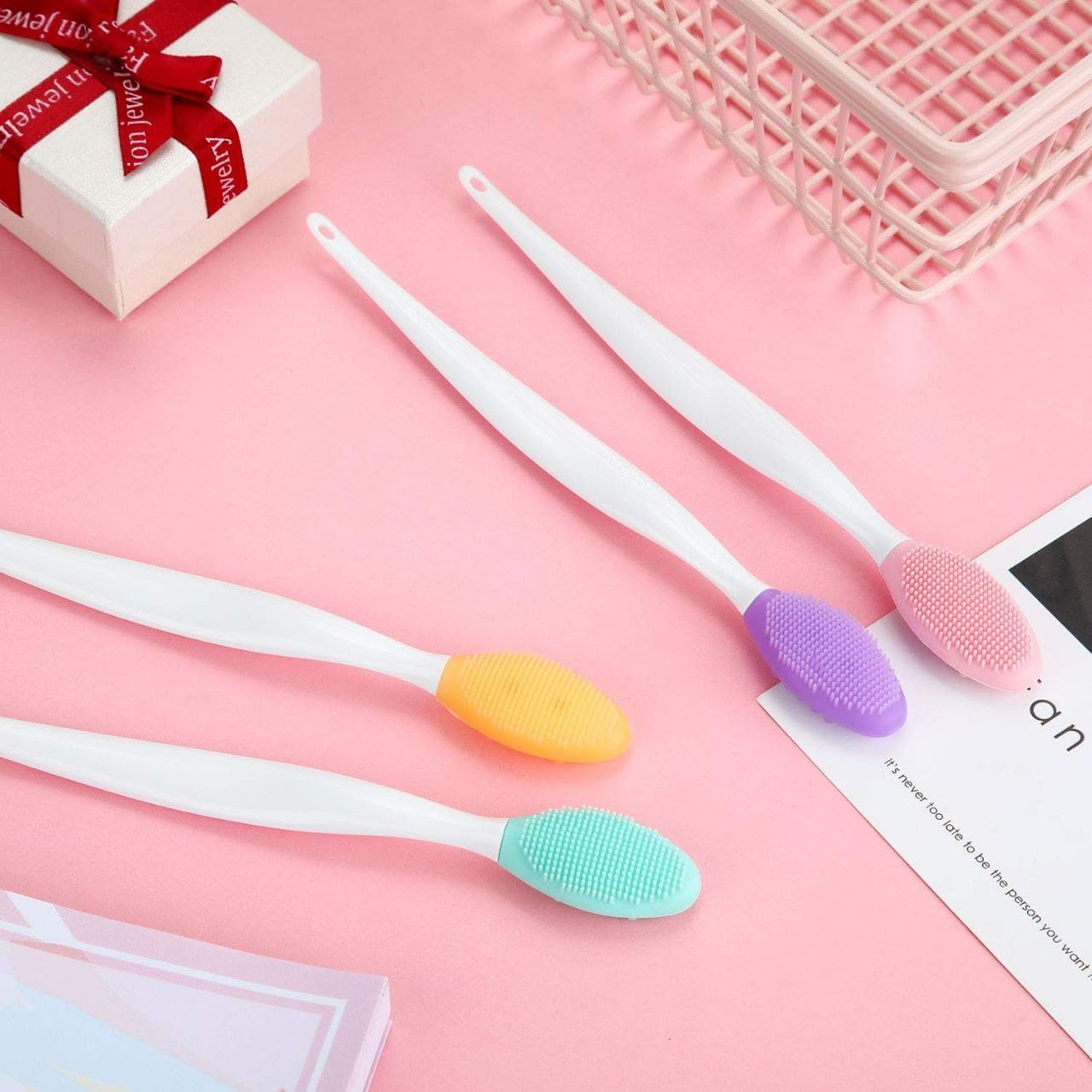 VAIDUE Lip Exfoliating Brush & Facial Massager - Double-Sided Silicone Blackhead Remover for Women | Dry Lips Scrub Tool, Nose Pore Cleaner & Deep Facial Cleansing | Perfect for At-Home Spa & Skincare Routine