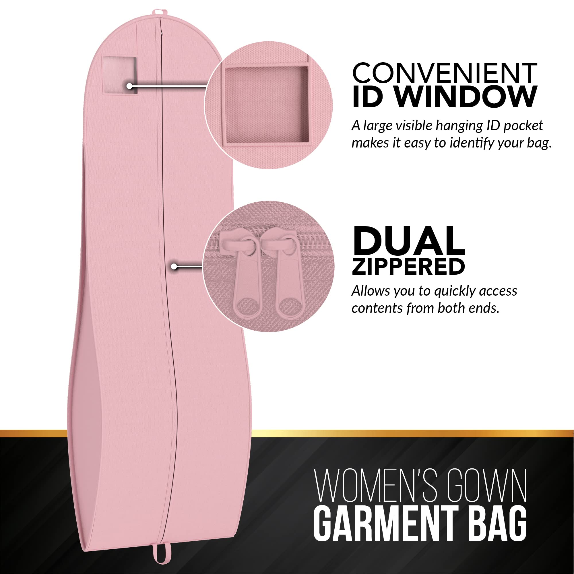 Your Bags Women's Dress Garment Bag 72x24 Inches with 10
