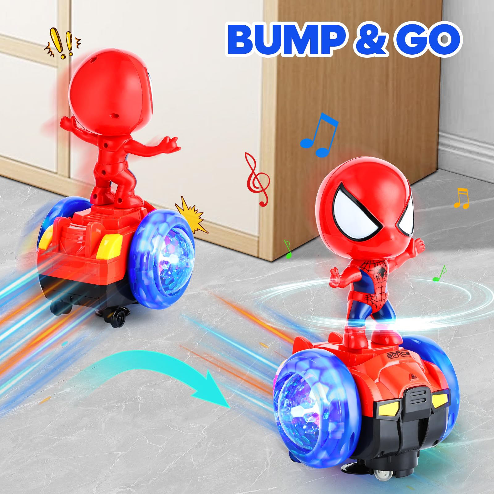 **Interactive Dancing Robot Toy Car with Flashing Lights & Music - Sensory Learning Toy for 1-4 Year Old Boys & Girls - Perfect Birthday Gift for Toddlers (Ages 1-3) - Fun Educational Toy for Playtime & Early Development**