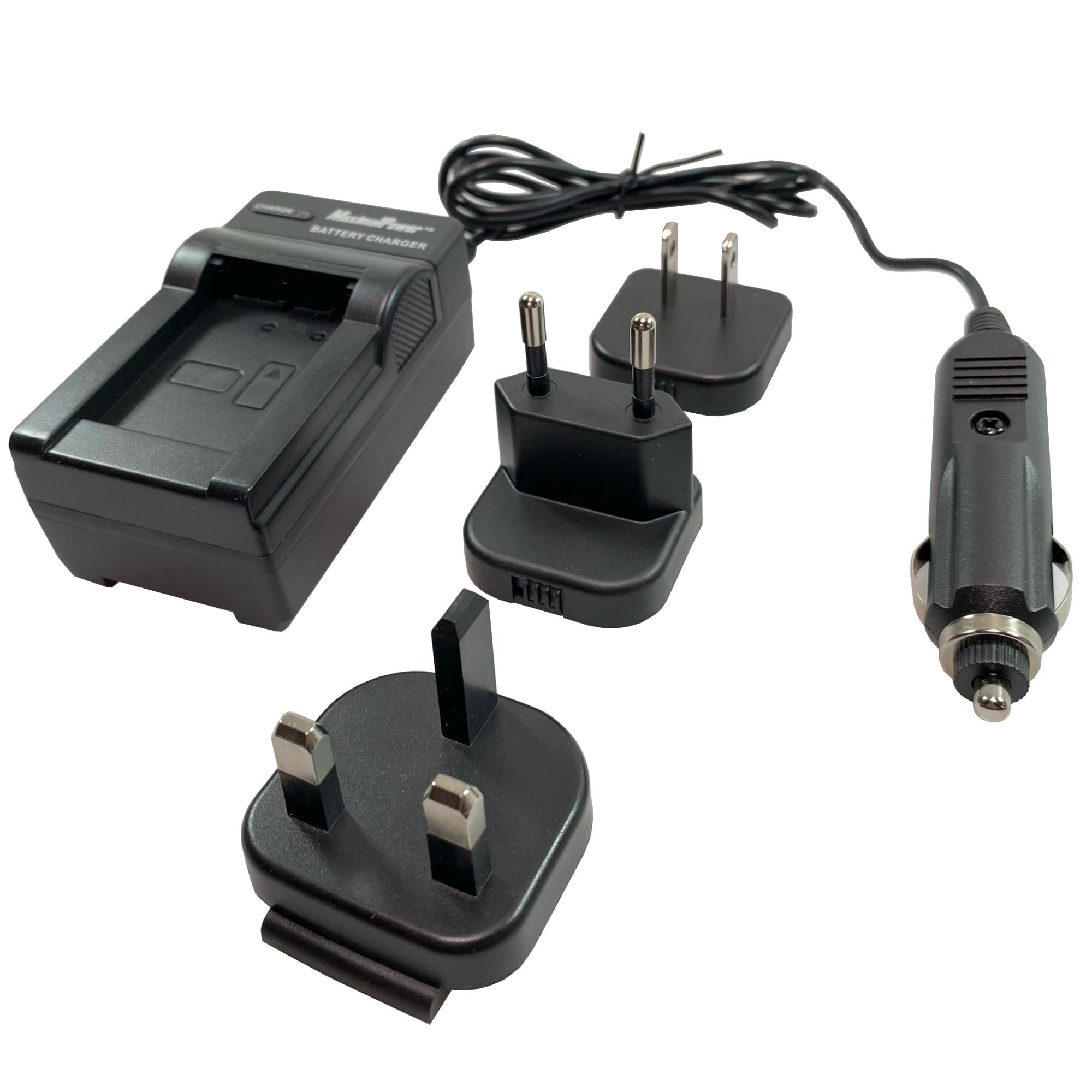 MaximalPower 2-Pack Replacement Battery with Charger Set for GoPro HERO 3, 3+, 4 Black - Includes DC Car Charger | Extended Power for Adventure Sports, Travel & Outdoor Activities