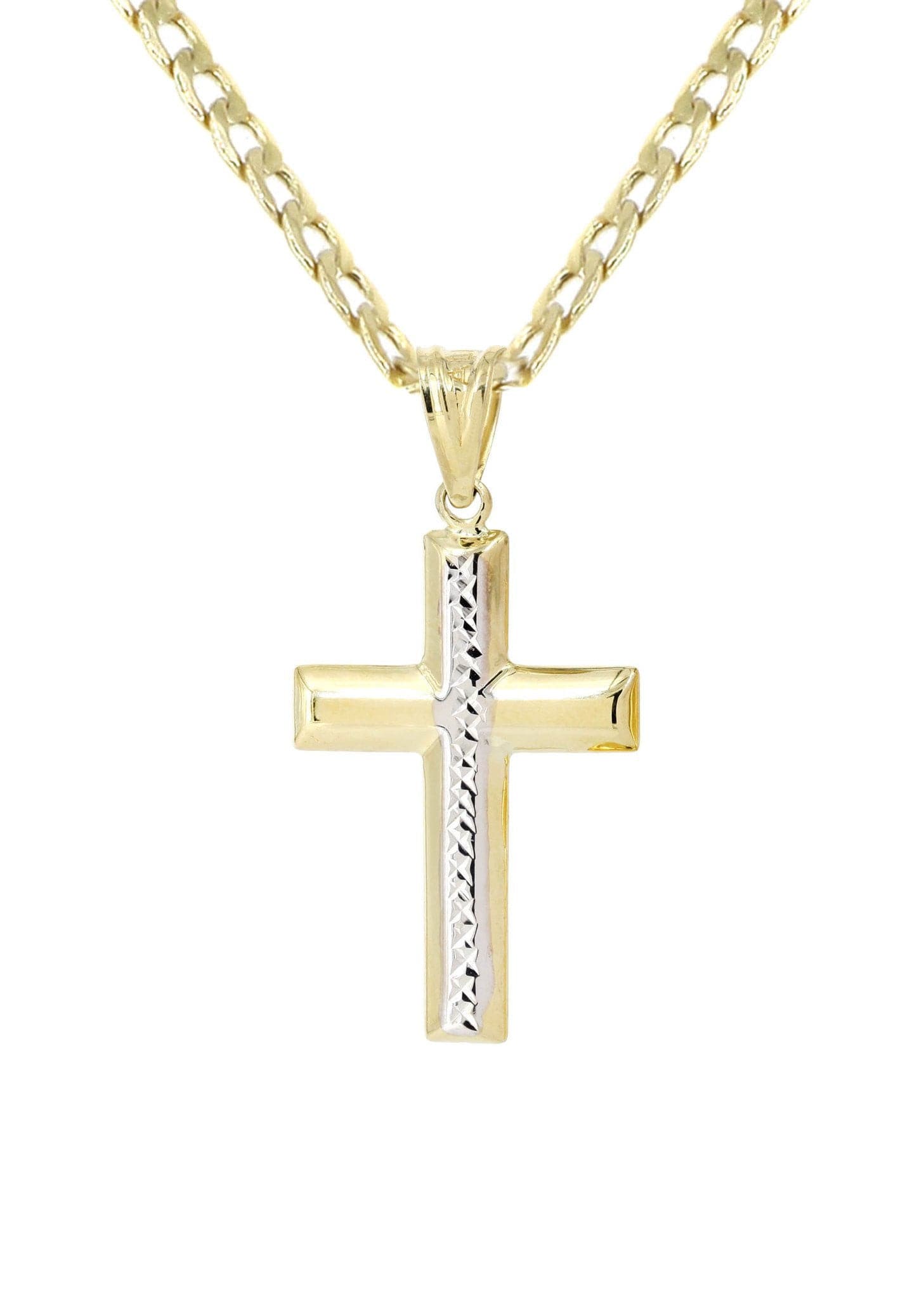10K Gold Cross Necklace for Men - 5.58 Grams Religious Jewelry, Durable & Hypoallergenic - Perfect for Gifts, Church, Weddings & Everyday Wear