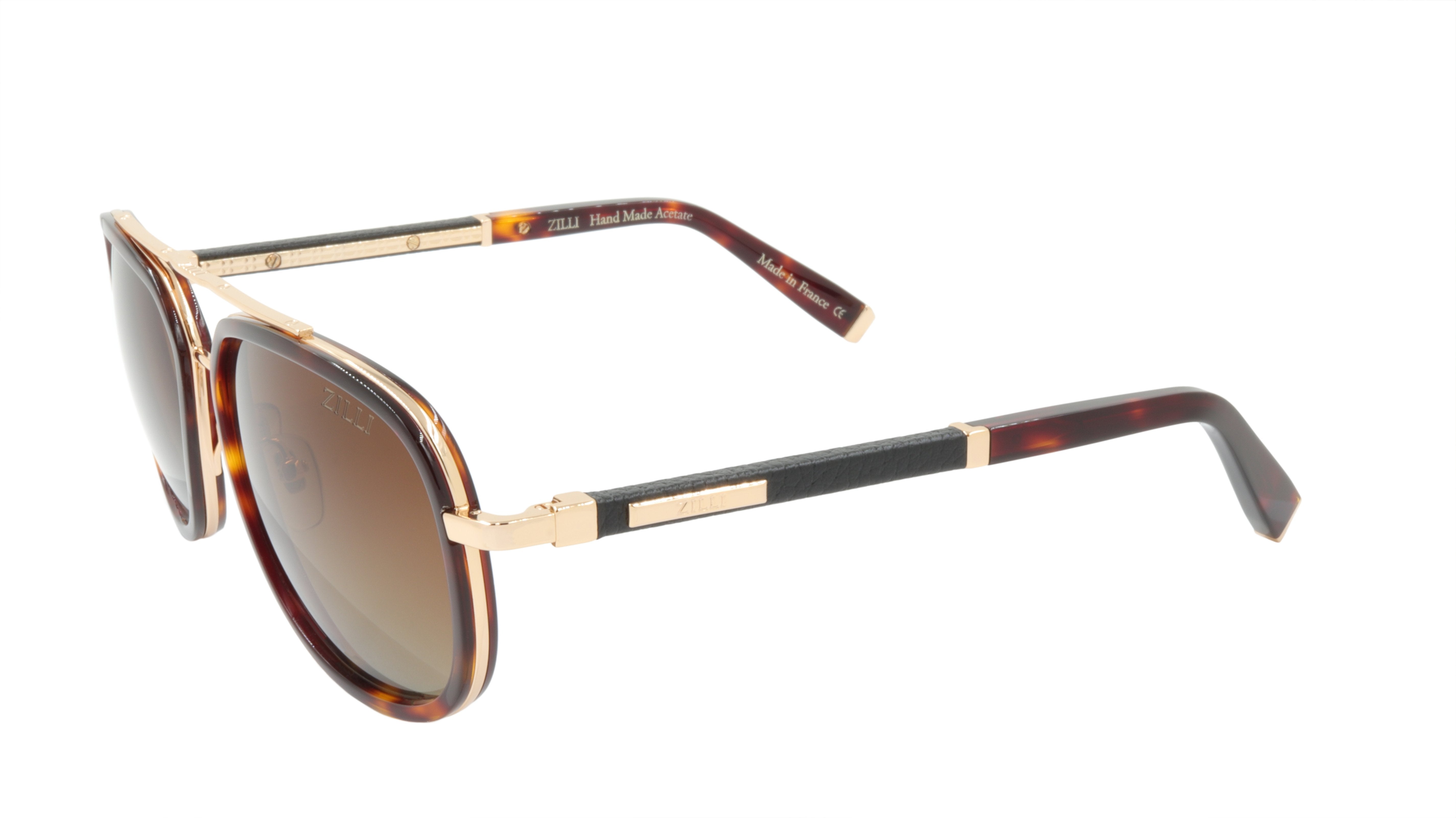 ZILLI Titanium Acetate Polarized Sunglasses - Handmade in France - Model ZI 65018 C03 - Luxury UV Protection for Driving, Travel & Fashion