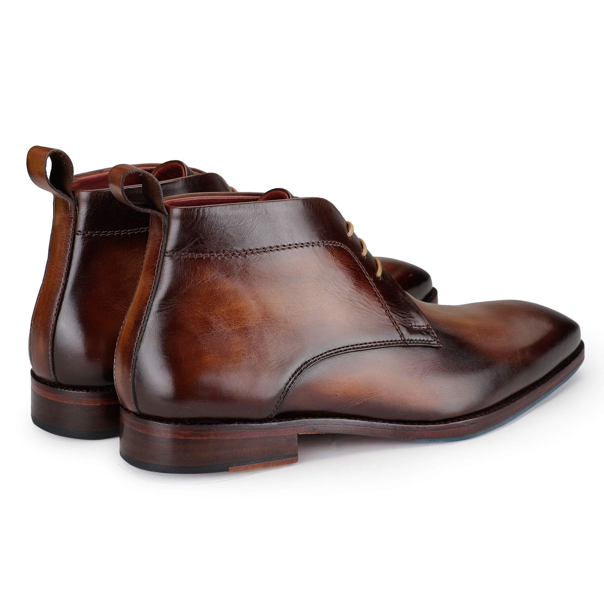 Men’s Modern Classic Calfskin Leather Chukka Boots - Comfortable & Stylish Ankle Boots for Casual & Business Wear - Perfect for Office, Date Night & Outdoor Activities