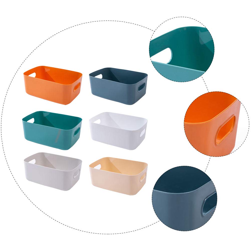 6-Piece Plastic Storage Baskets Organizer Set - Underwear, Sundries & Desk Drawer Organizer | PVC Closet & Dressing Table Storage Bins for Home & Office Organization