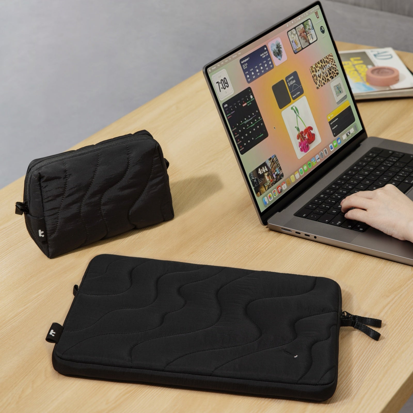 Premium Terra A27 Laptop Sleeve Case for 14-inch MacBook Pro - Slim Protective Cover with Accessory Pouch - Perfect for Work, Travel & School