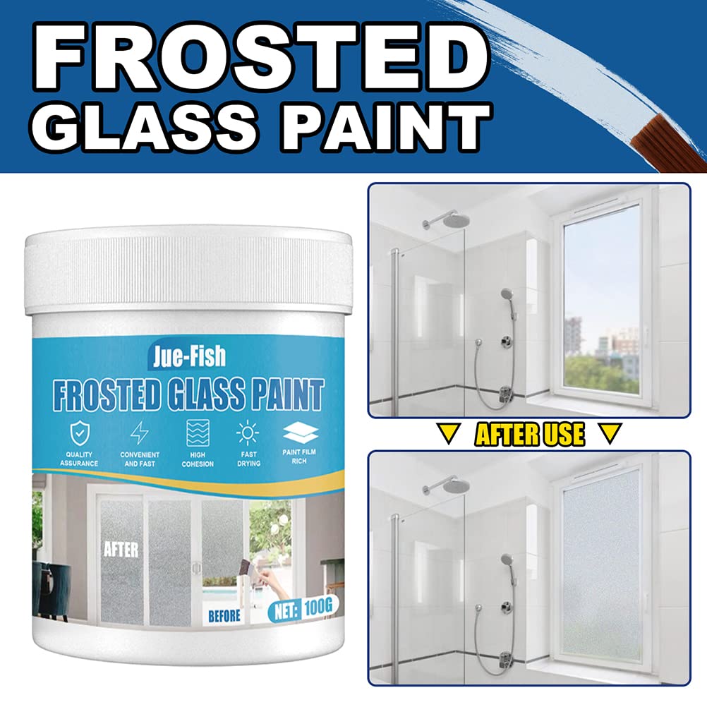 Frosted Glass Paint for Windows & Doors - 100ML Waterproof Window Tinting Film Alternative - DIY Privacy Frosting Solution for Bathroom, Office, and Home Decor