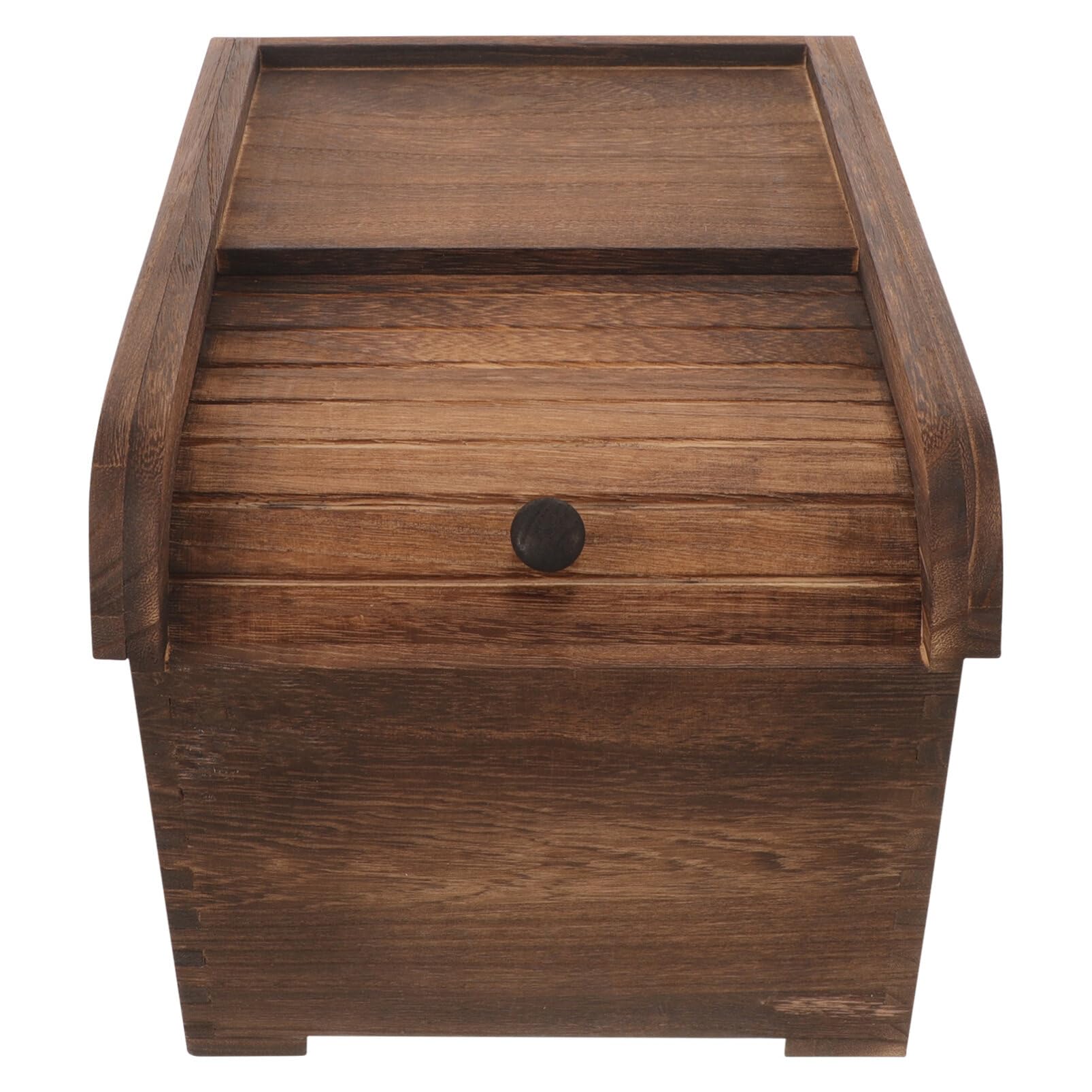 Kichvoe 5KG Wooden Rice Storage Container with Sliding Lid - Reusable Food Bucket for Rice, Cereal, Flour, Coffee & Dry Food - 11.4x9.43x8.06 Inches - Perfect for Kitchen Pantry Organization & Bulk Food Storage