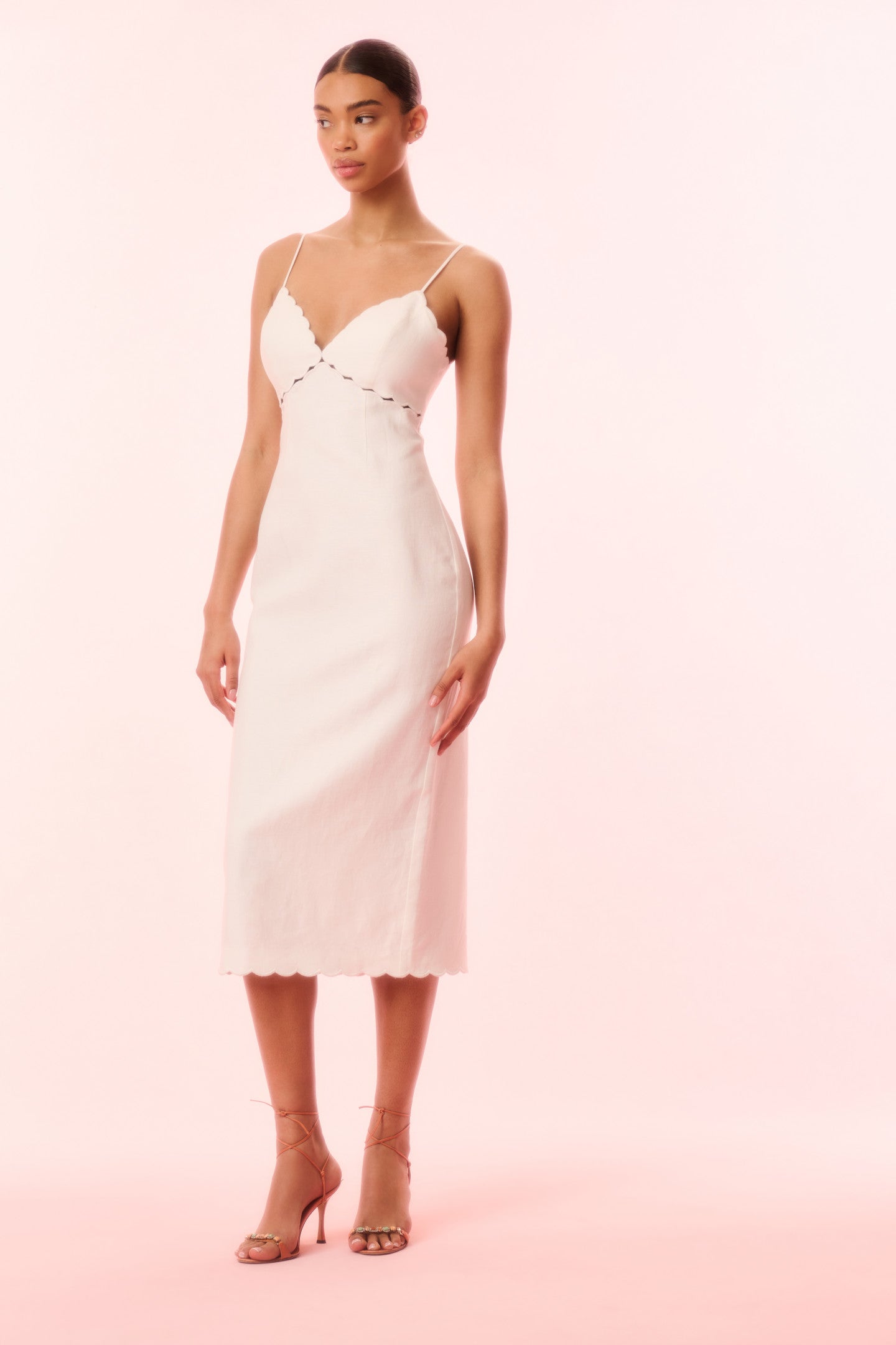 Sydelle Linen Cut Out Midi Dress for Women | Summer Boho Flowy Dress | Beach Wedding, Vacation, Date Night Outfit
