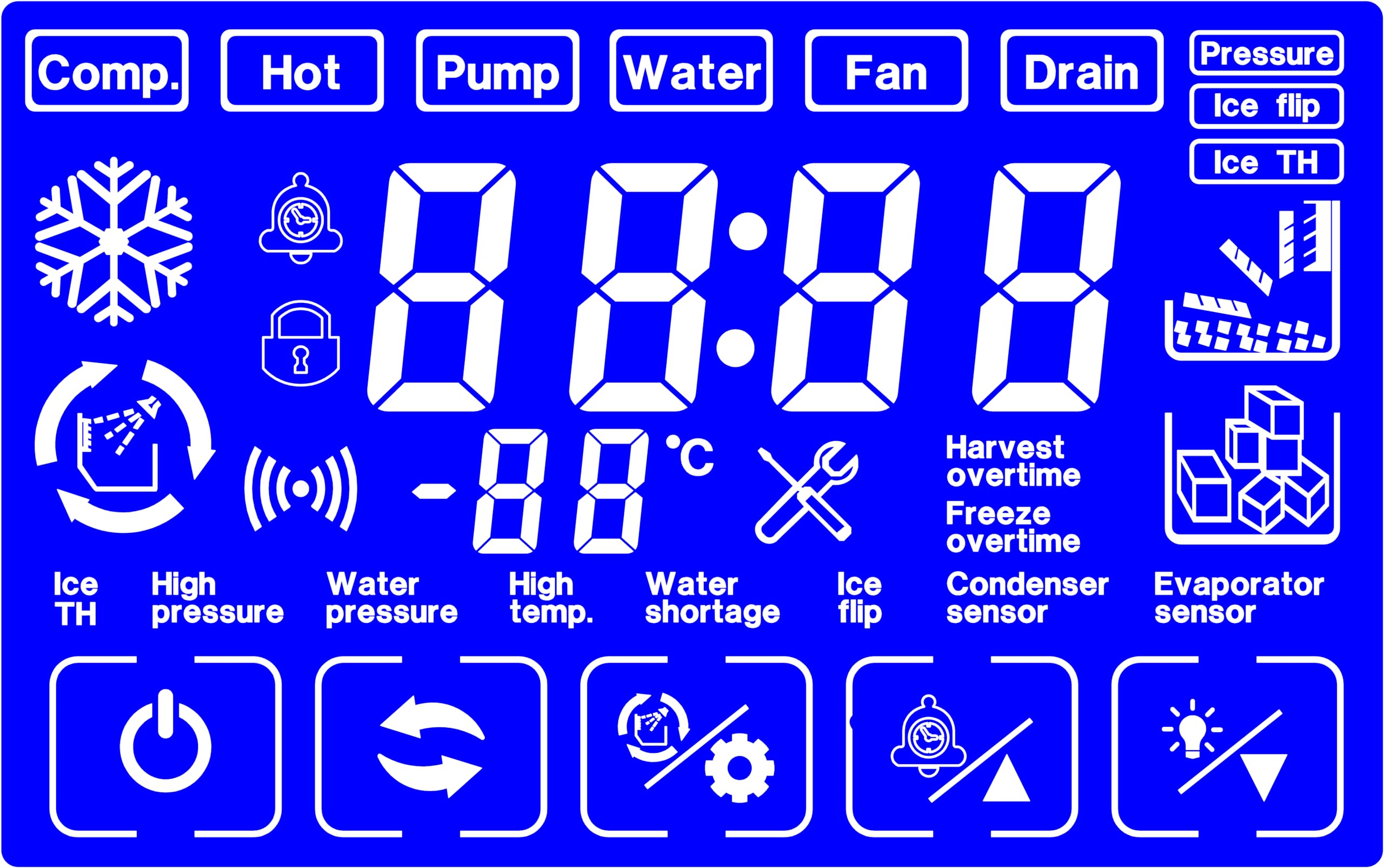 Vevor Coolski Cotlin Compatible Ice Maker Control Board with Touch Screen Display Main Board & Sensors - Replacement Part for Commercial & Home Ice Machines - Perfect for Restaurants Bars Offices & DIY Repairs