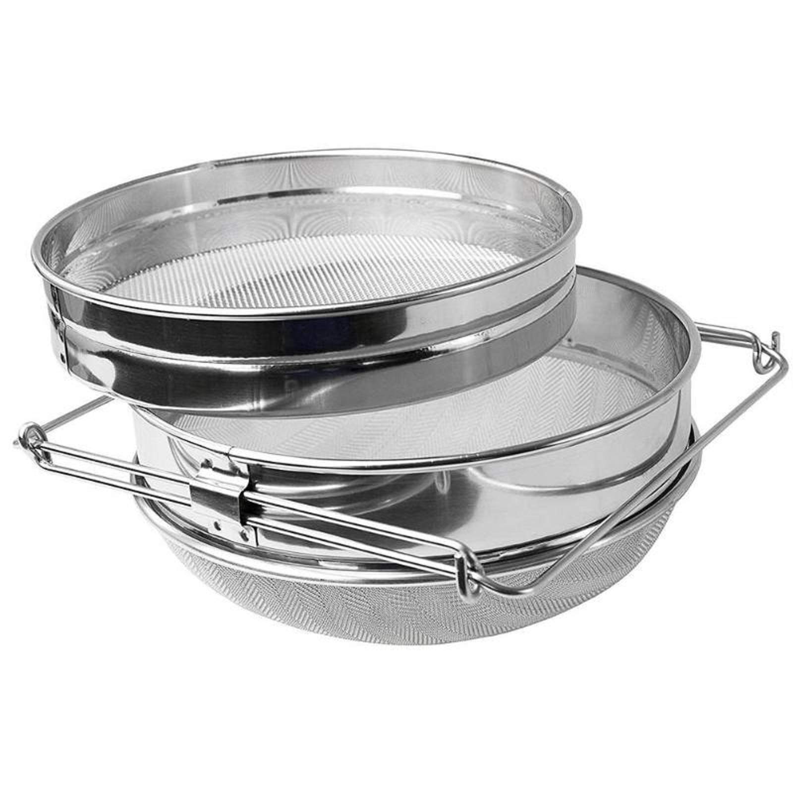 BEEXTM Stainless Steel Honey Strainer Filter with Extendable Arms - Double Mesh Sieve for Beekeeping, Honey Extraction & Food Processing - Perfect for Home Brewing, Canning & Kitchen Use