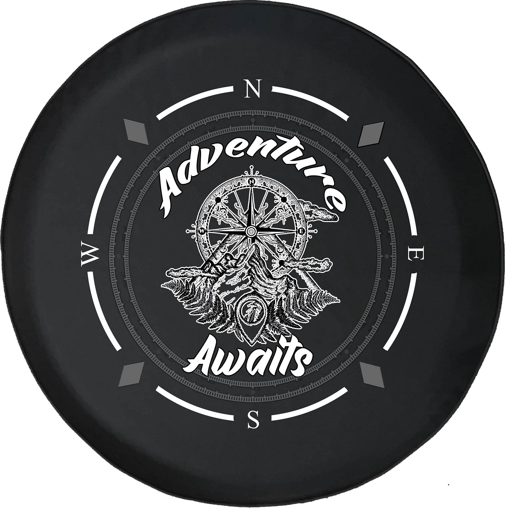 American Unlimited Spare Tire Cover with Compass Design - Universal Fit for SUVs, Trailers, RVs & Most Vehicles | Durable Wheel Protection for Off-Road Adventures & Camping Trips