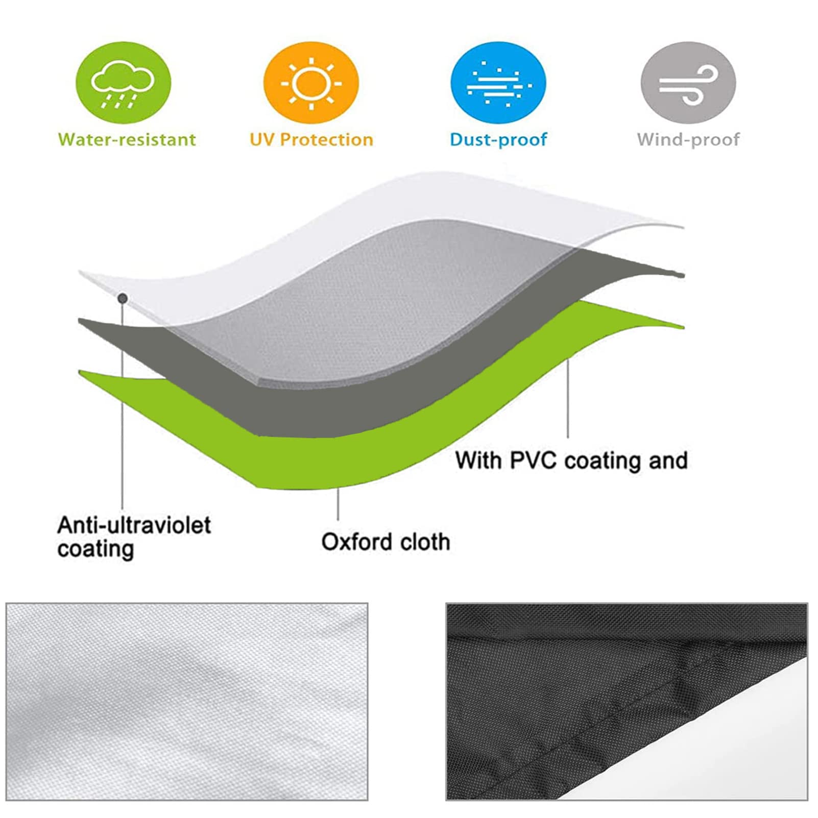 **Waterproof Heavy Duty 420D Garden Furniture Covers 123.2x55.2x35.6in – Windproof, UV-Resistant Patio Set Covers for Outdoor Table & Chairs – Perfect for Rattan, Wood, or Metal Furniture Protection in Rain, Snow & Sun**