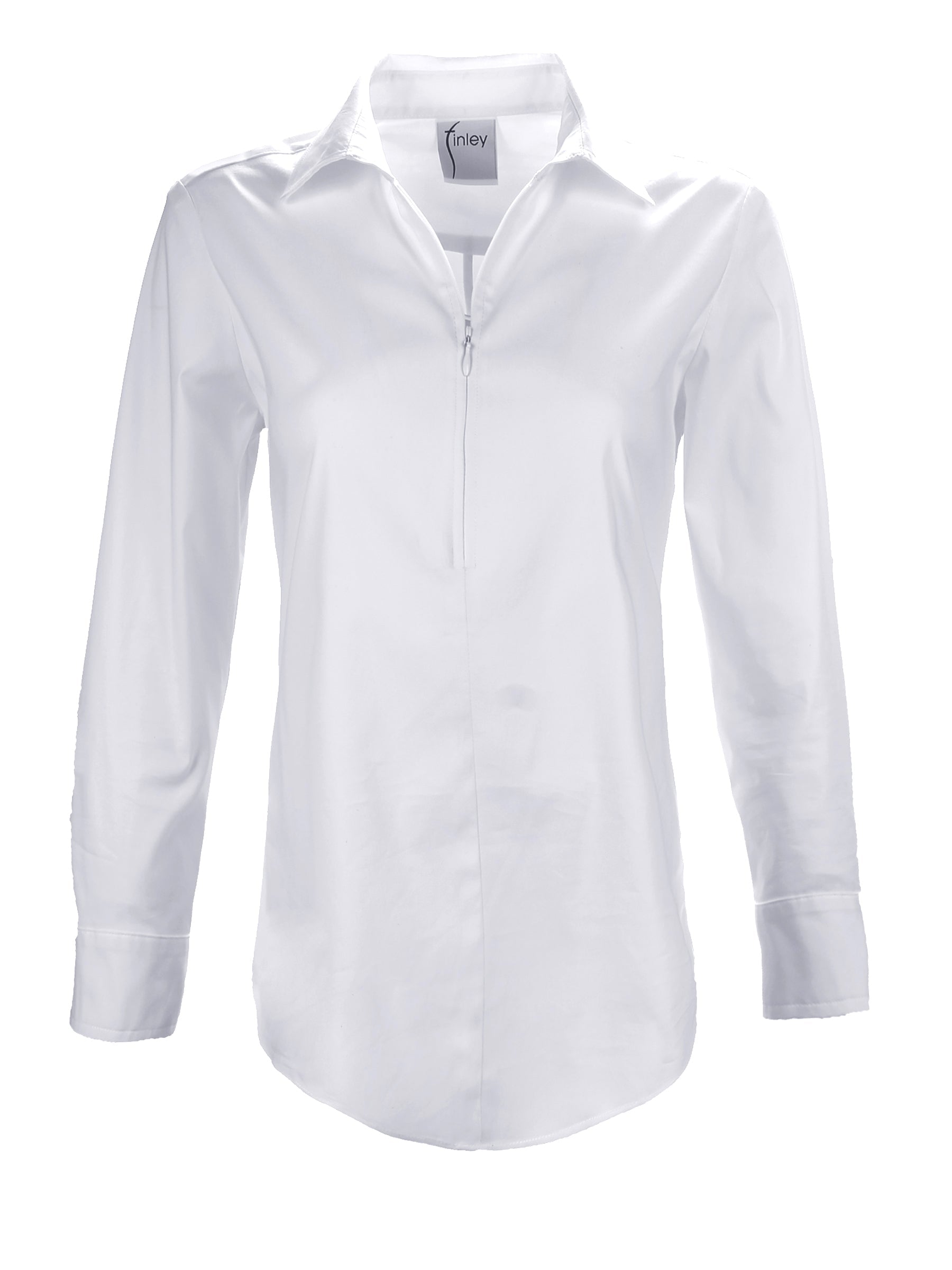 Endora Women's Long Sleeve 1/2 Zip Pullover Shirt - Breathable White Top for Hiking, Yoga & Casual Wear