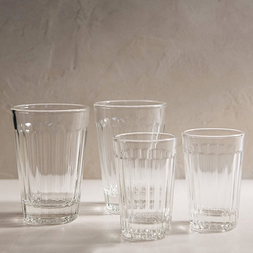 Elegant Fluted Water Glass Set - 12-Piece Crystal Clear Drinking Glasses for Home, Restaurant & Party - Perfect for Water, Juice, Cocktails & Beverages
