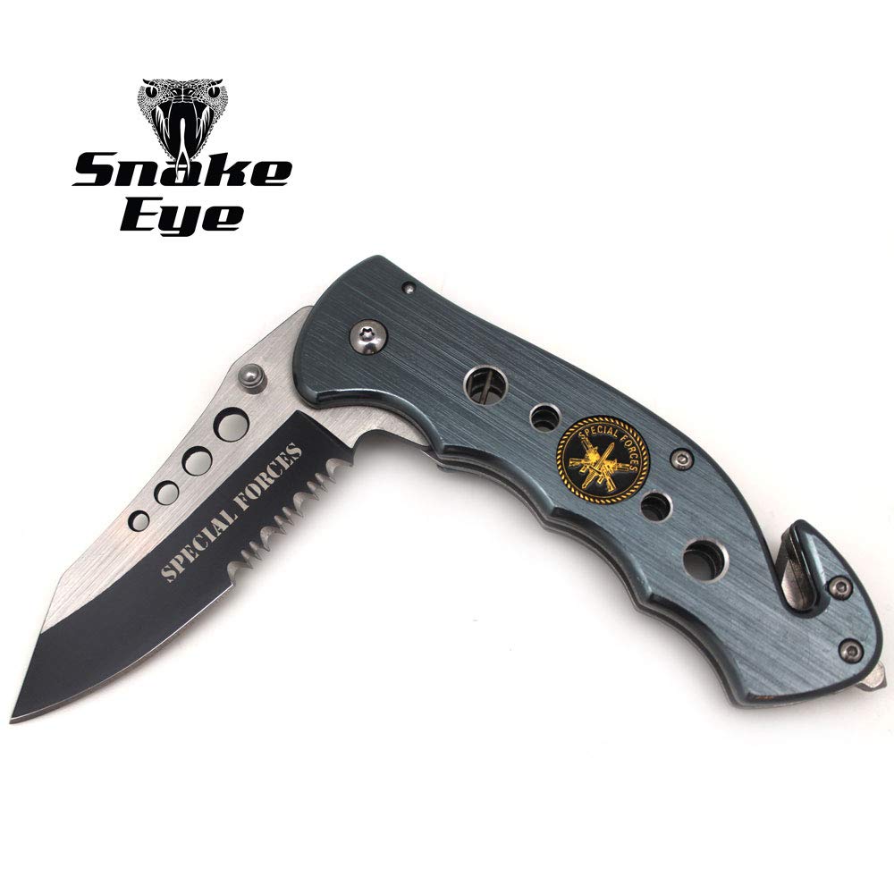 Snake Eye Tactical Assisted Opening Rescue Folding Knife - 4.5