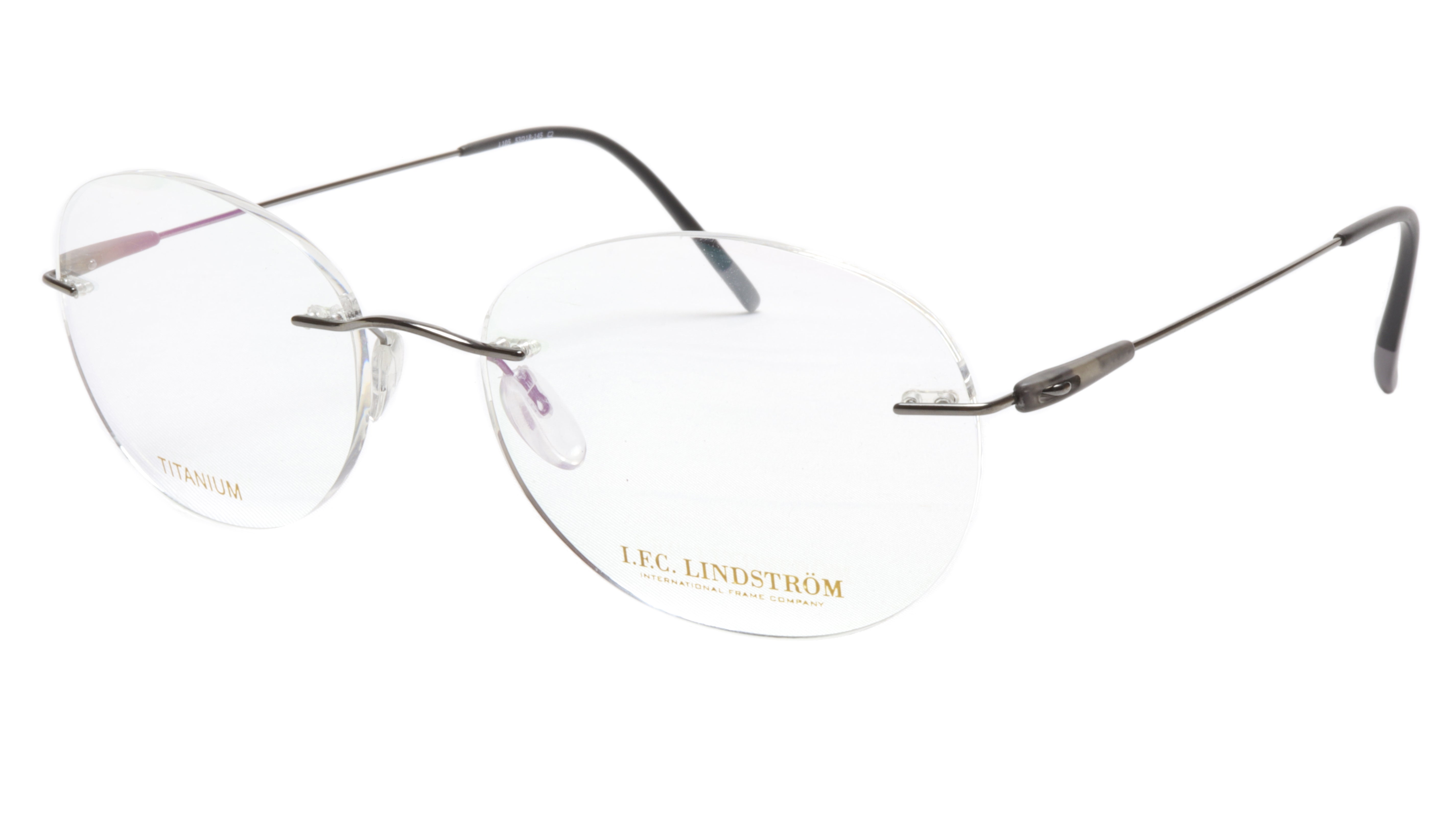 Premium LINDSTROM L 105 C2 Titanium Eyeglasses Frame - Gunmetal Black | Made in Italy | 53-18-145 Size | Lightweight & Durable for Work, Reading & Fashion