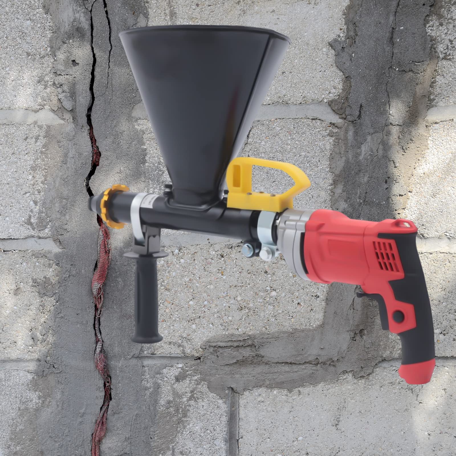 Electric Mortar Grout Gun - Semi-Automatic Cement Caulking Gun Kit with 2 Nozzles | Portable Brick Pointing Applicator for DIY & Professional Construction Projects | Perfect for Wall Repairs, Tile Work & Masonry Jobs