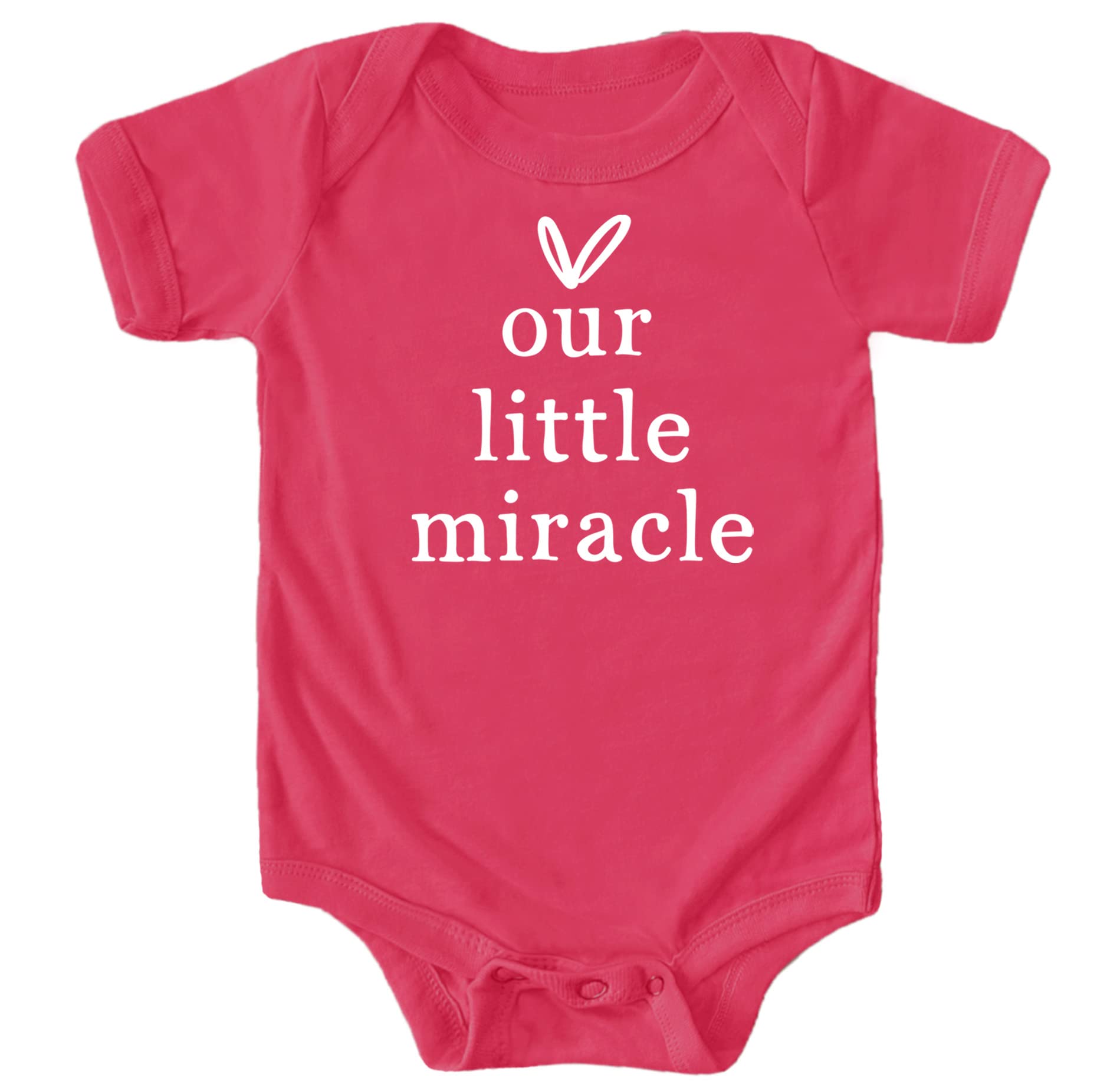 Our Little Miracle Infant Take Home & Pregnancy Reveal Bodysuit - Olive Loves Apple | Soft Baby Outfit for Newborns, Gender Reveal & First Photos