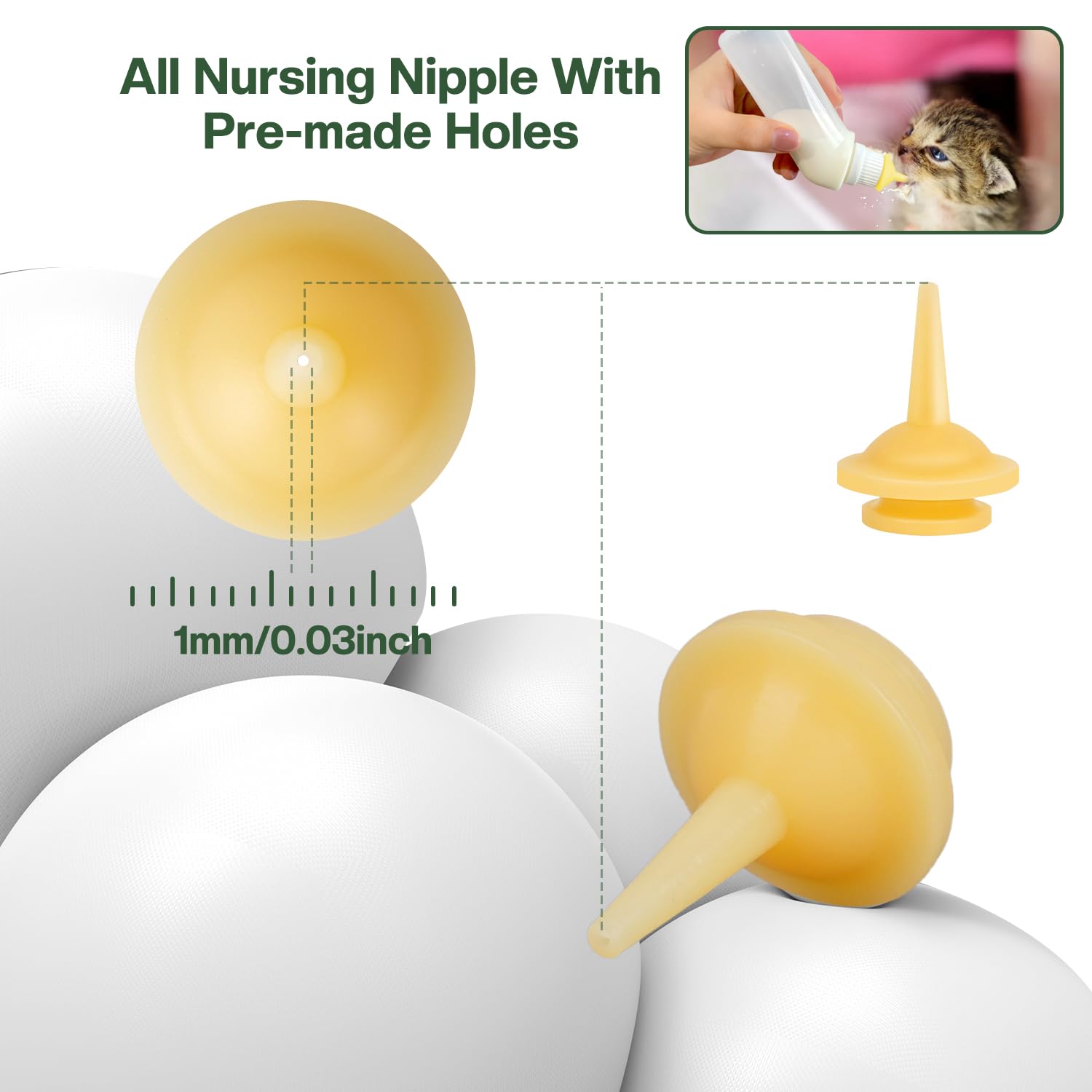 Pet Feeding Nipple with Bottle & Syringe for Puppy Dog Cat - Easy Feeding Solution