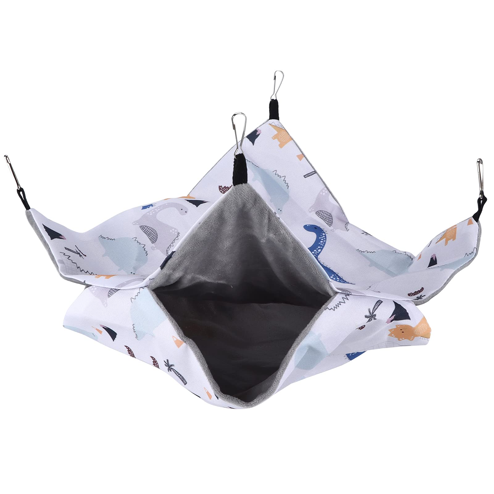Hanging Pet Sleeping Bag - Washable Durable Hammock for Small Pets & Toys (Dinosaur Print) - Perfect for Bunk Beds & Play Areas